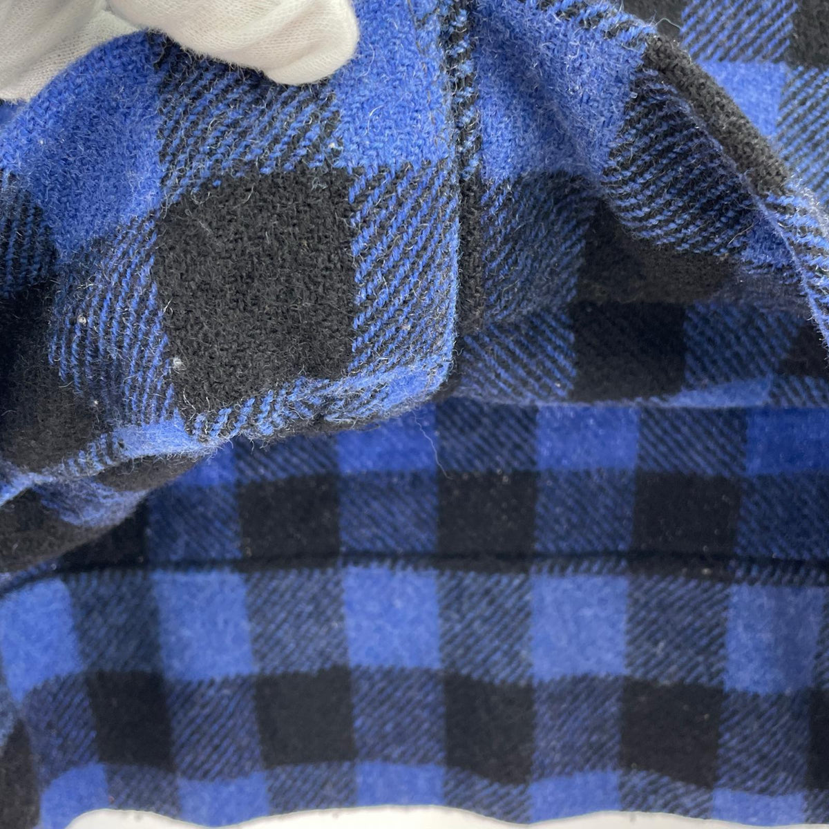 長袖シャツ 70s ウールチェックシャツ(M) M ブルー