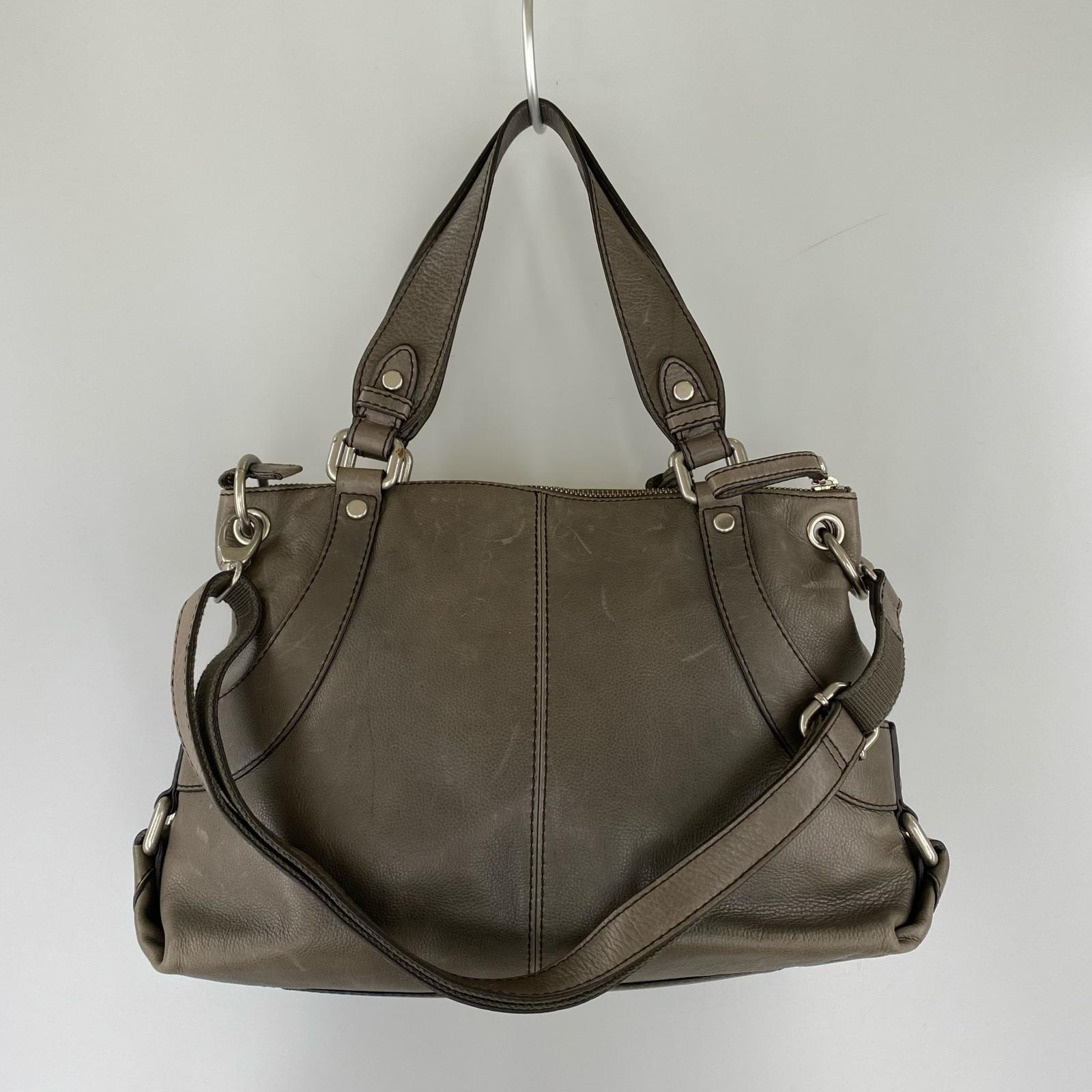 ショルダーバッグ long live vintage ２WAY レザー グレー グレー