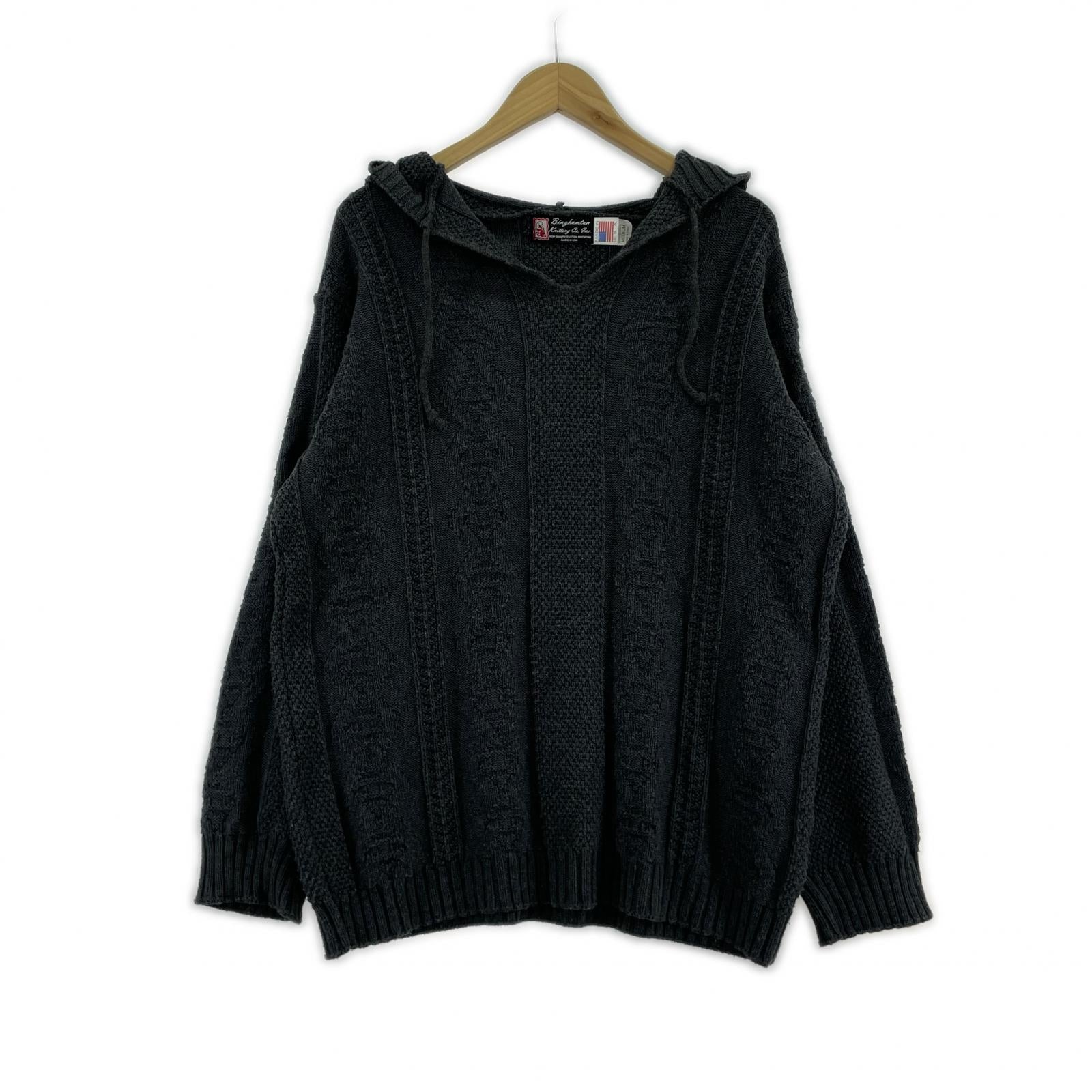 ニット Binghamton Knitting Co USA製 (M) M ブラック