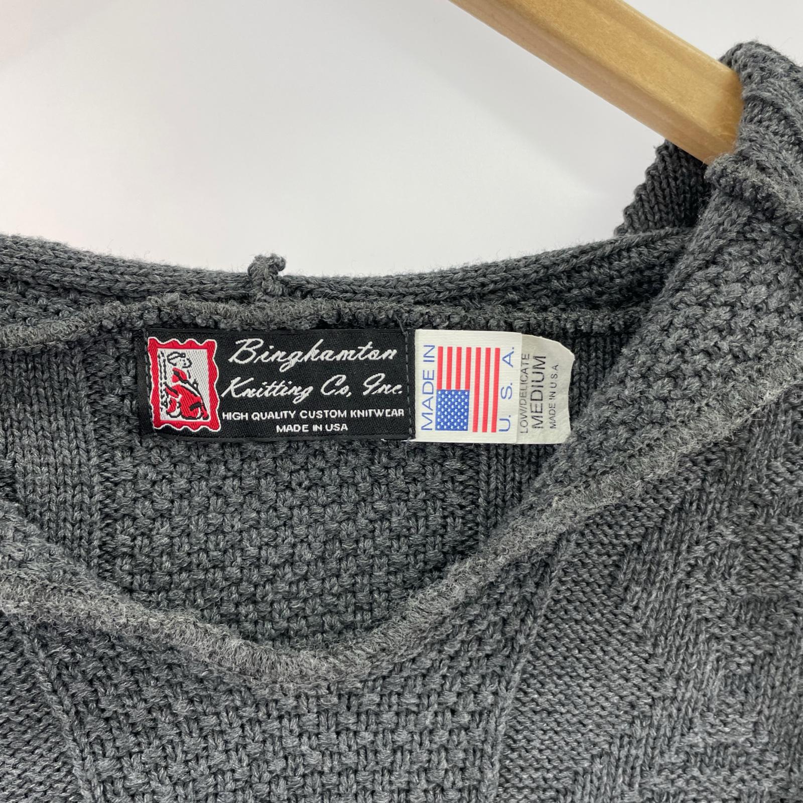 ニット Binghamton Knitting Co USA製 (M) M ブラック