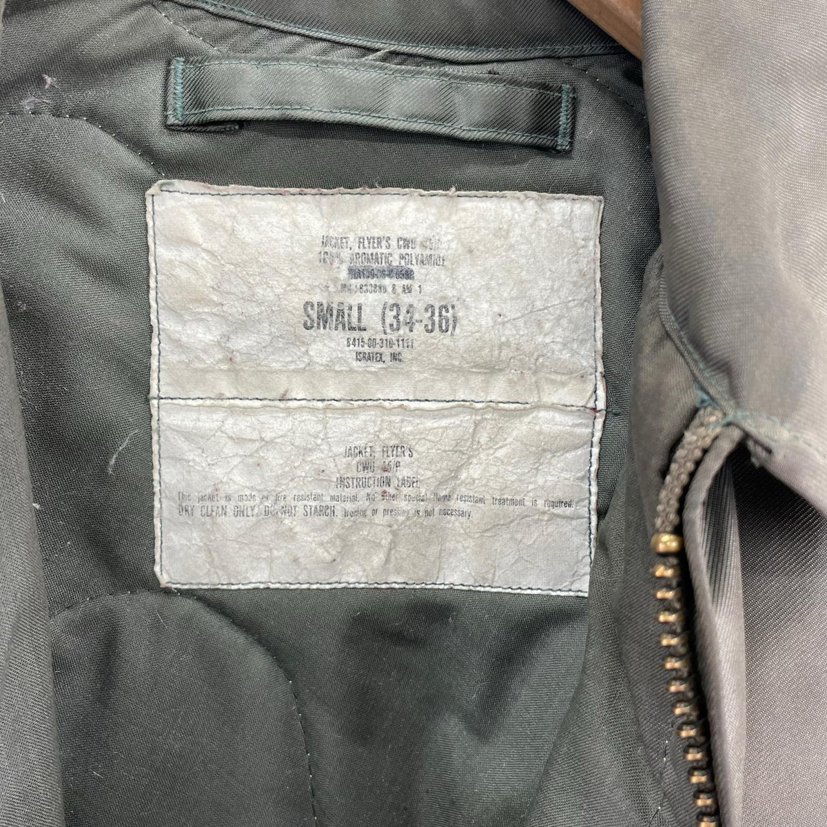 ミリタリージャケット 80s U.S.ARMY CWU-45P フライトジャケット　緑 S グリーン