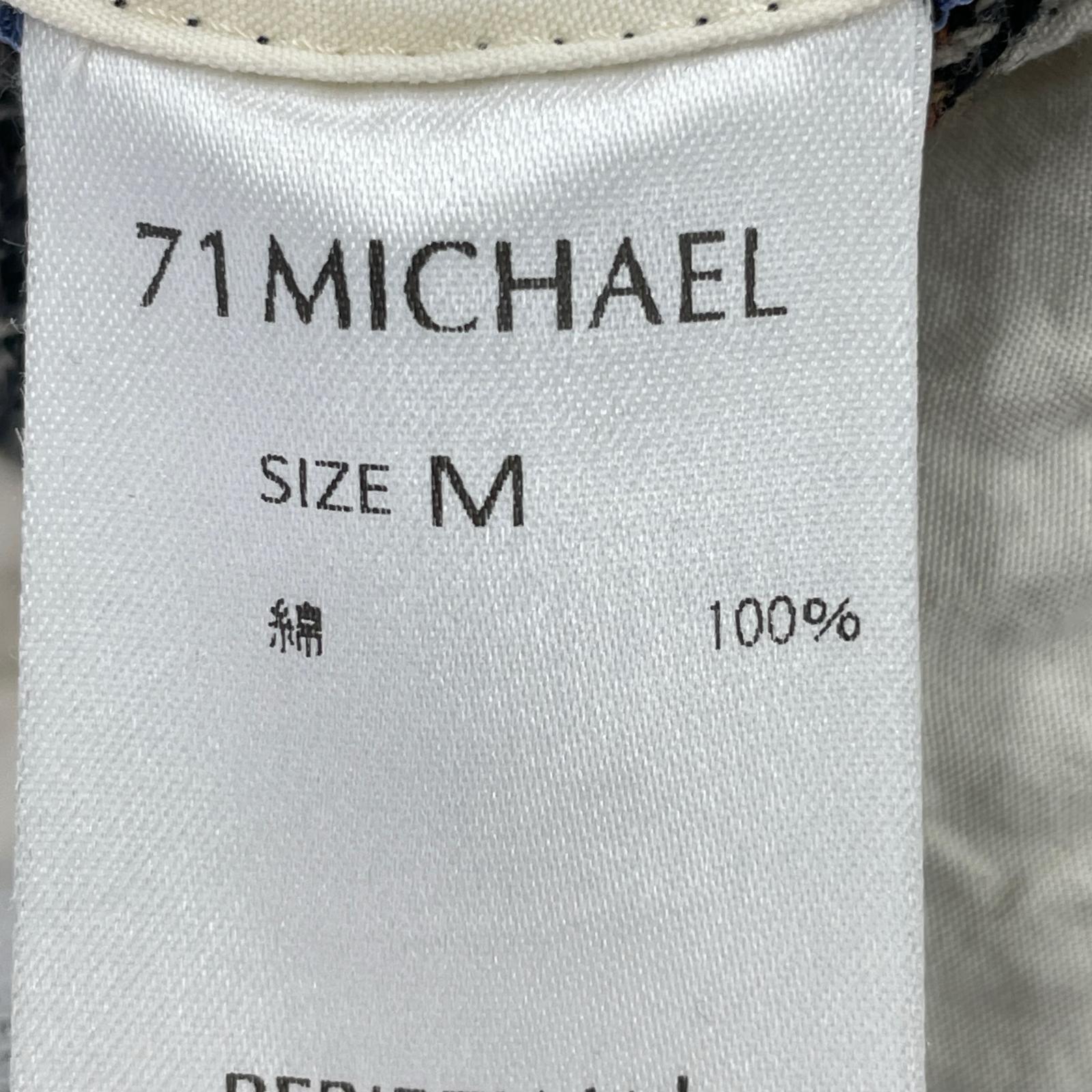 パンツ 71MICHAEL コットンスラックス チェック M ブラック
