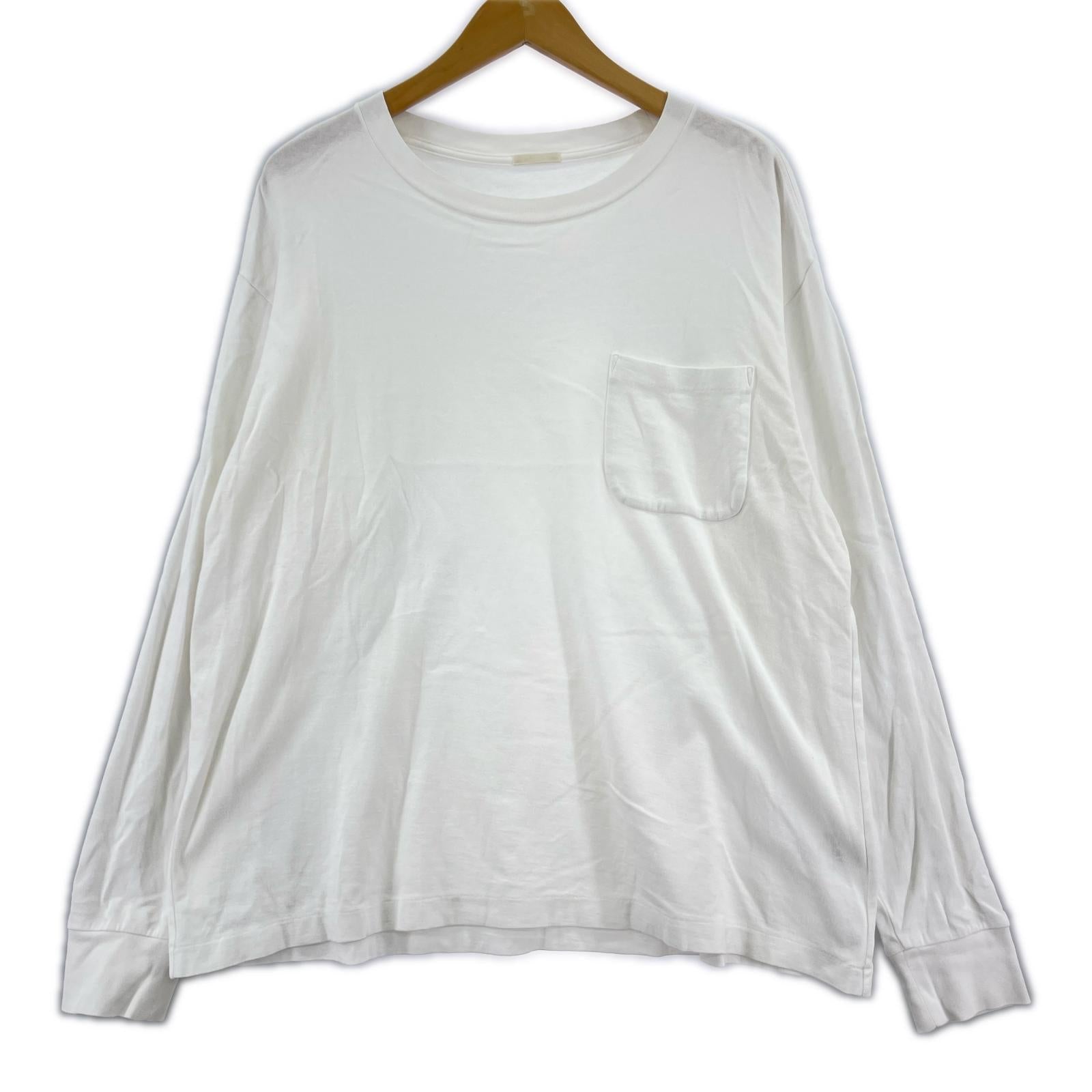 長袖Ｔシャツ 裏起毛 白 ホワイト