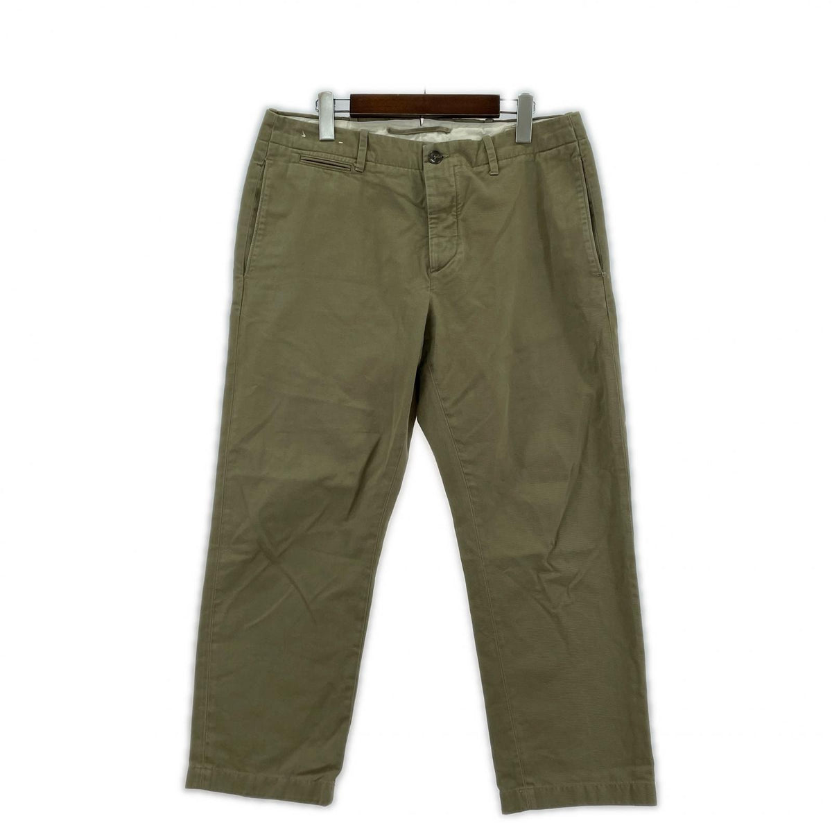 パンツ YCHAI ｺｯﾄﾝ ﾎﾞﾀﾝﾌﾗｲﾃｰﾊﾟｰﾄﾞﾁﾉﾊﾟﾝﾂ 32 カーキ