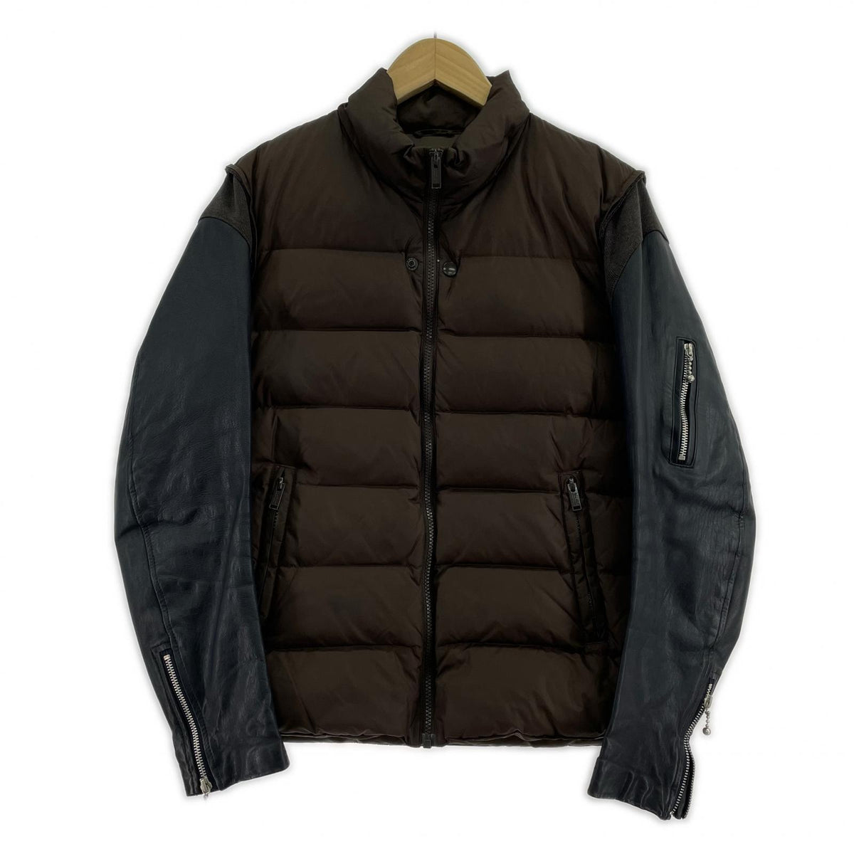ダウンジャケット 14AW/レザードッキング/N9202/1 1 ブラウン