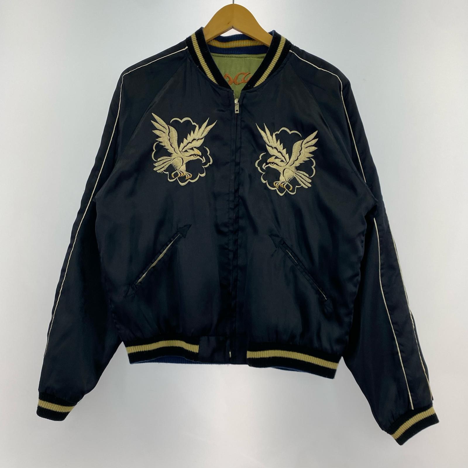 ジャケット 龍×鹿 スカジャン BLK/GRN M M