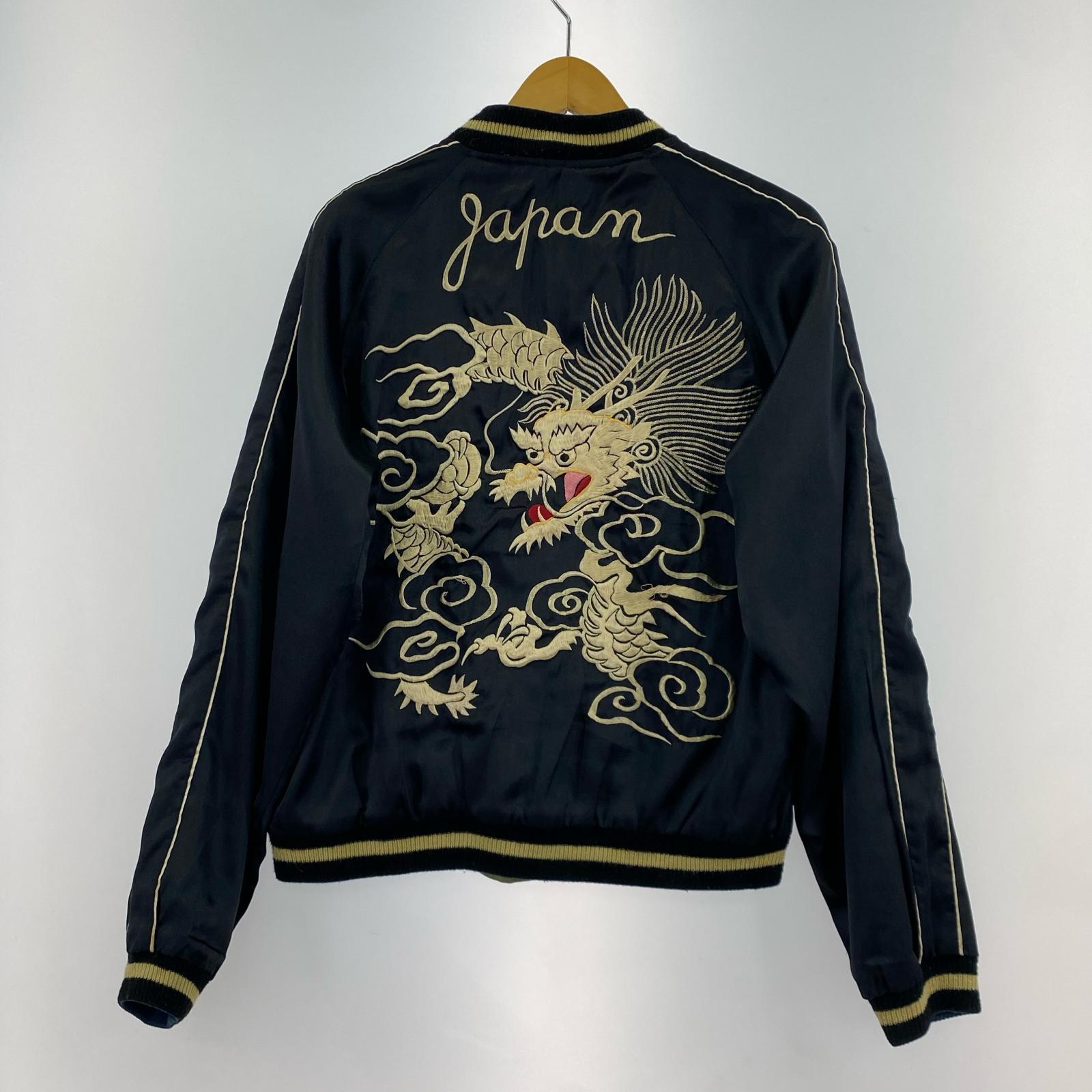 ジャケット 龍×鹿 スカジャン BLK/GRN M M