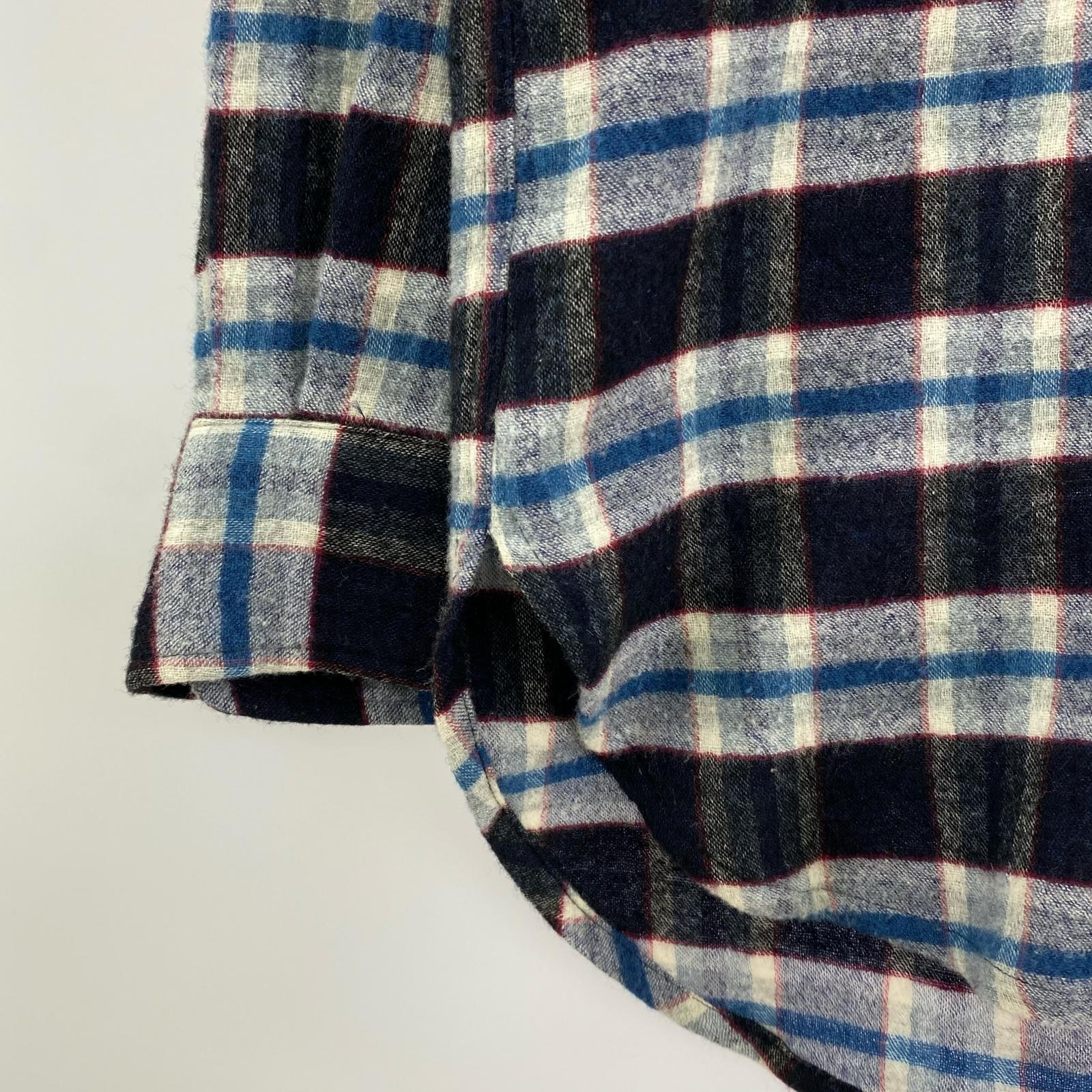 長袖シャツ WOOL CHECK L/S SHIRTS カシミヤ混 フリー