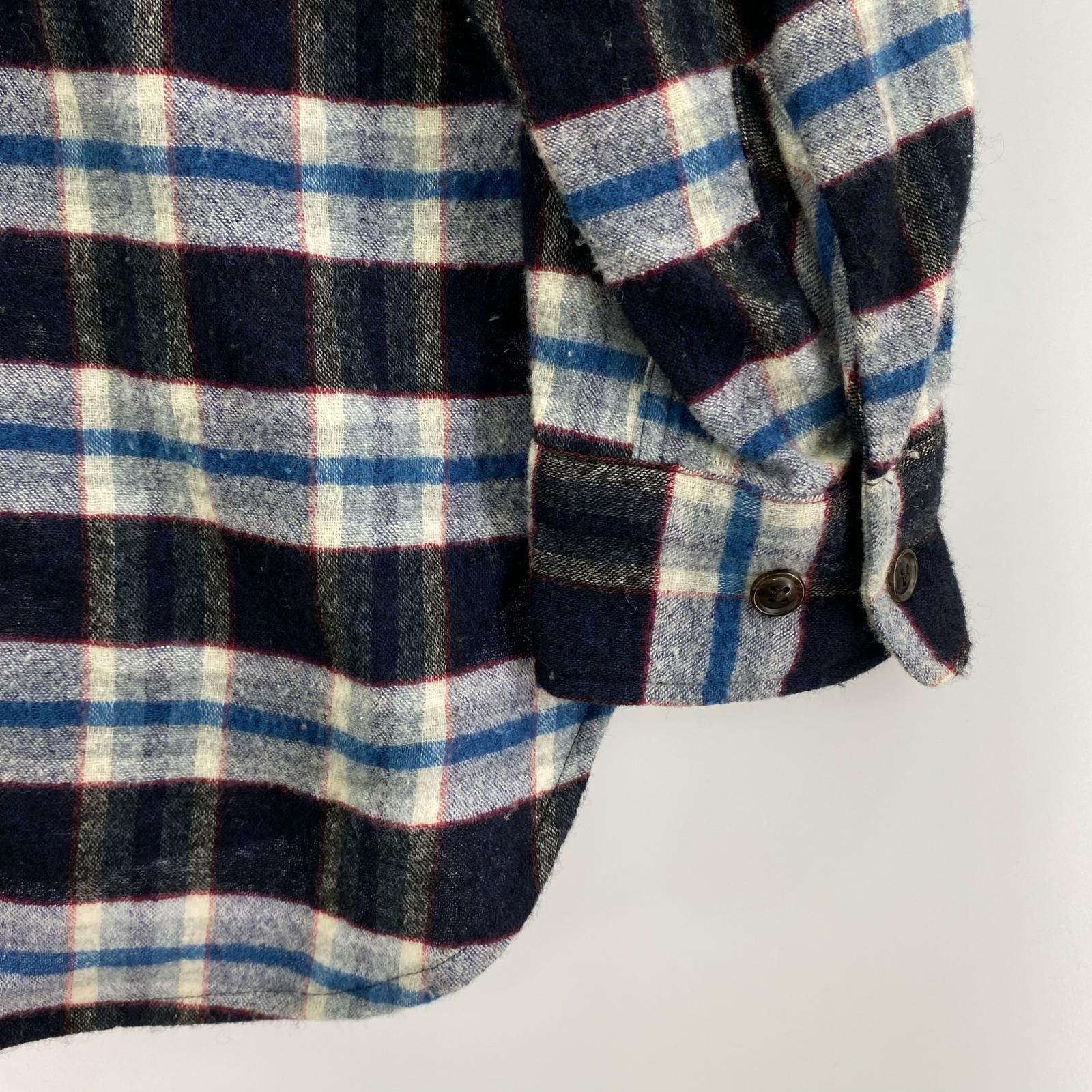 長袖シャツ WOOL CHECK L/S SHIRTS カシミヤ混 フリー