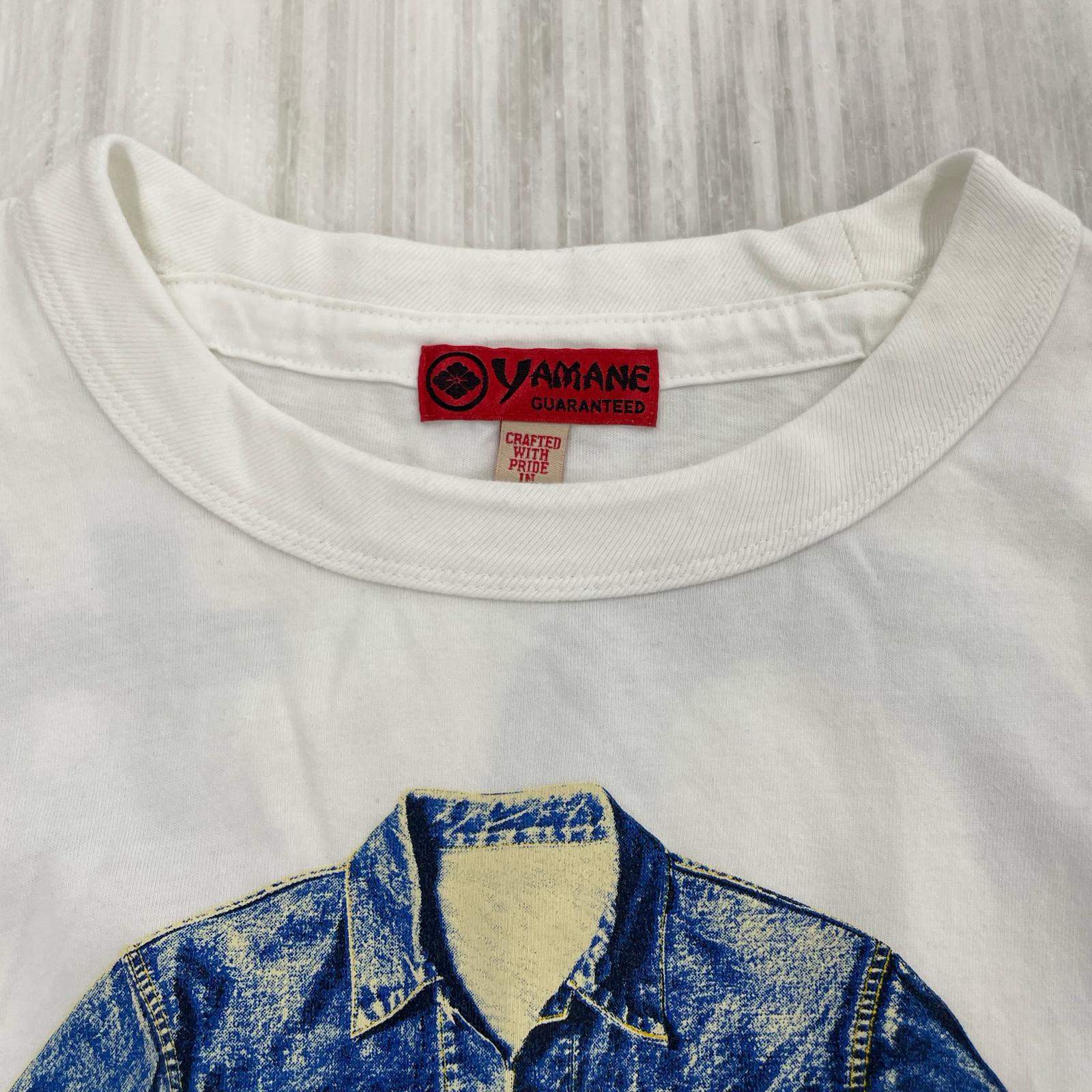 長袖Ｔシャツ デニムジャケット　イラスト ホワイト