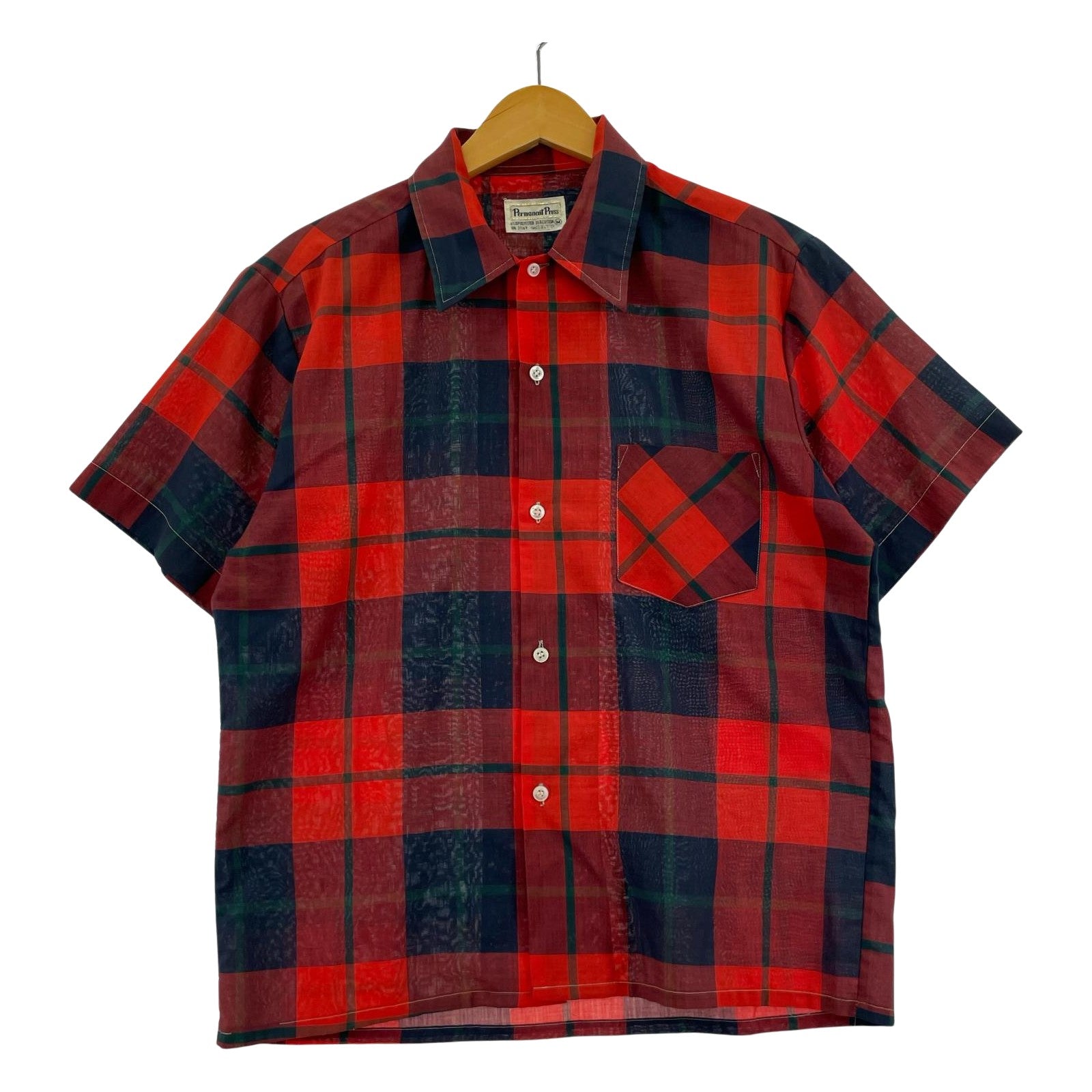 半袖シャツ 70s Permanent Press S/S Shirt M M レッド