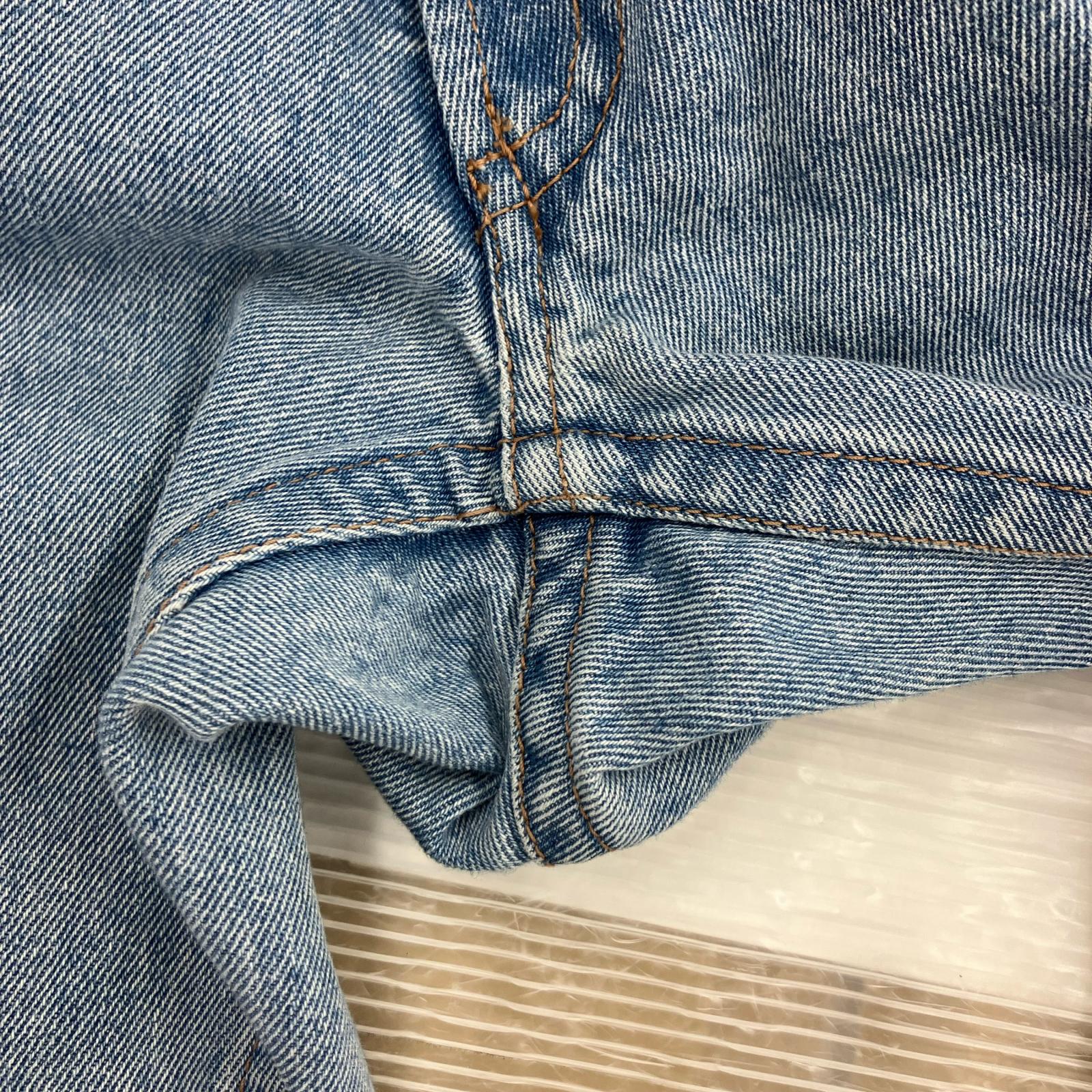 デニムパンツ MATTHEW ADAMS DRAN ブリーチ加工 フリンジデニムパンツ W27 27
