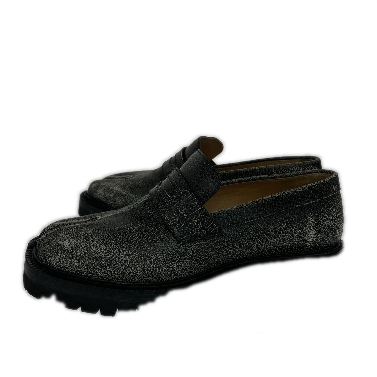 シューズ 25AW TABI COUNTY LOAFER クラック加工 43 ブラック