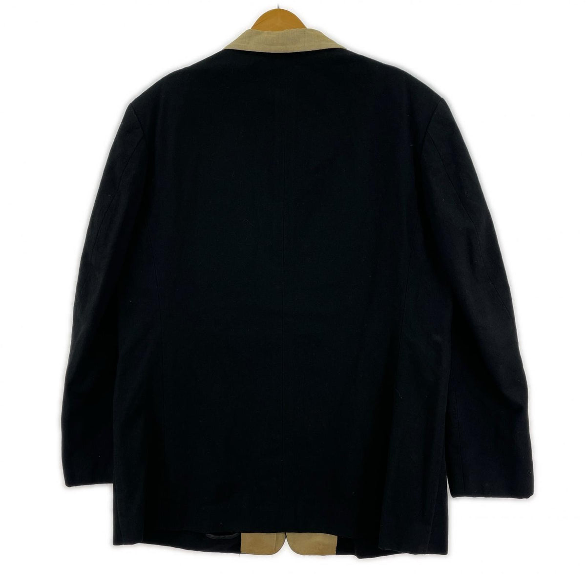 ジャケット Y’s for men 90s 金タグ 襟リネン 2トーン ウールジャケット M ブラック×ベージュ M ブラック