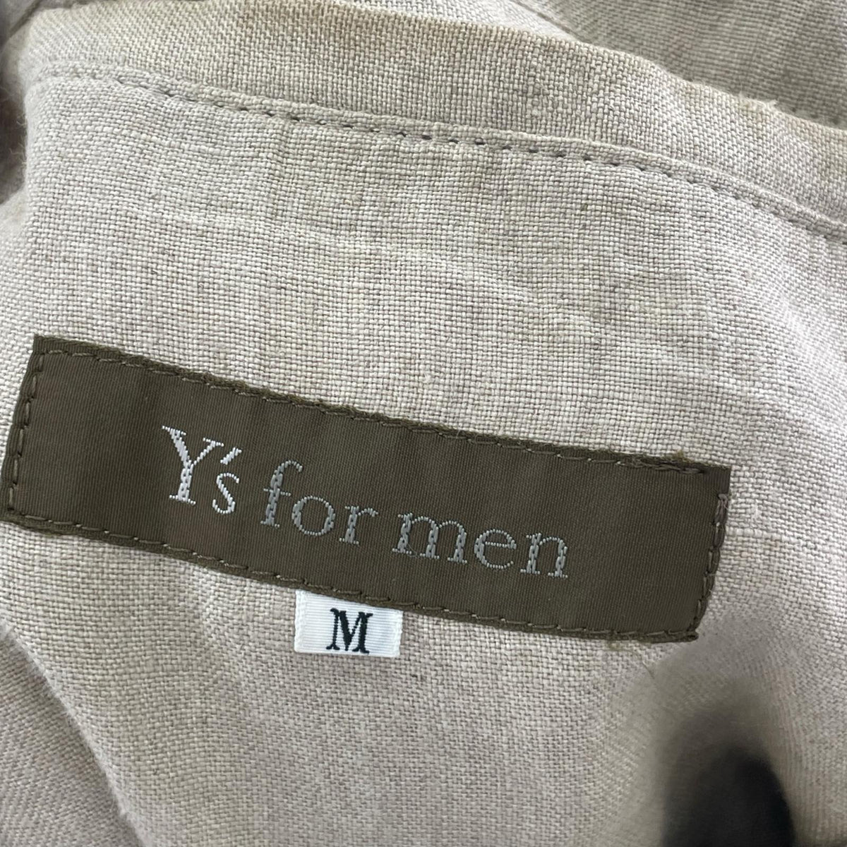 ジャケット Y’s for men 90s 金タグ 襟リネン 2トーン ウールジャケット M ブラック×ベージュ M ブラック
