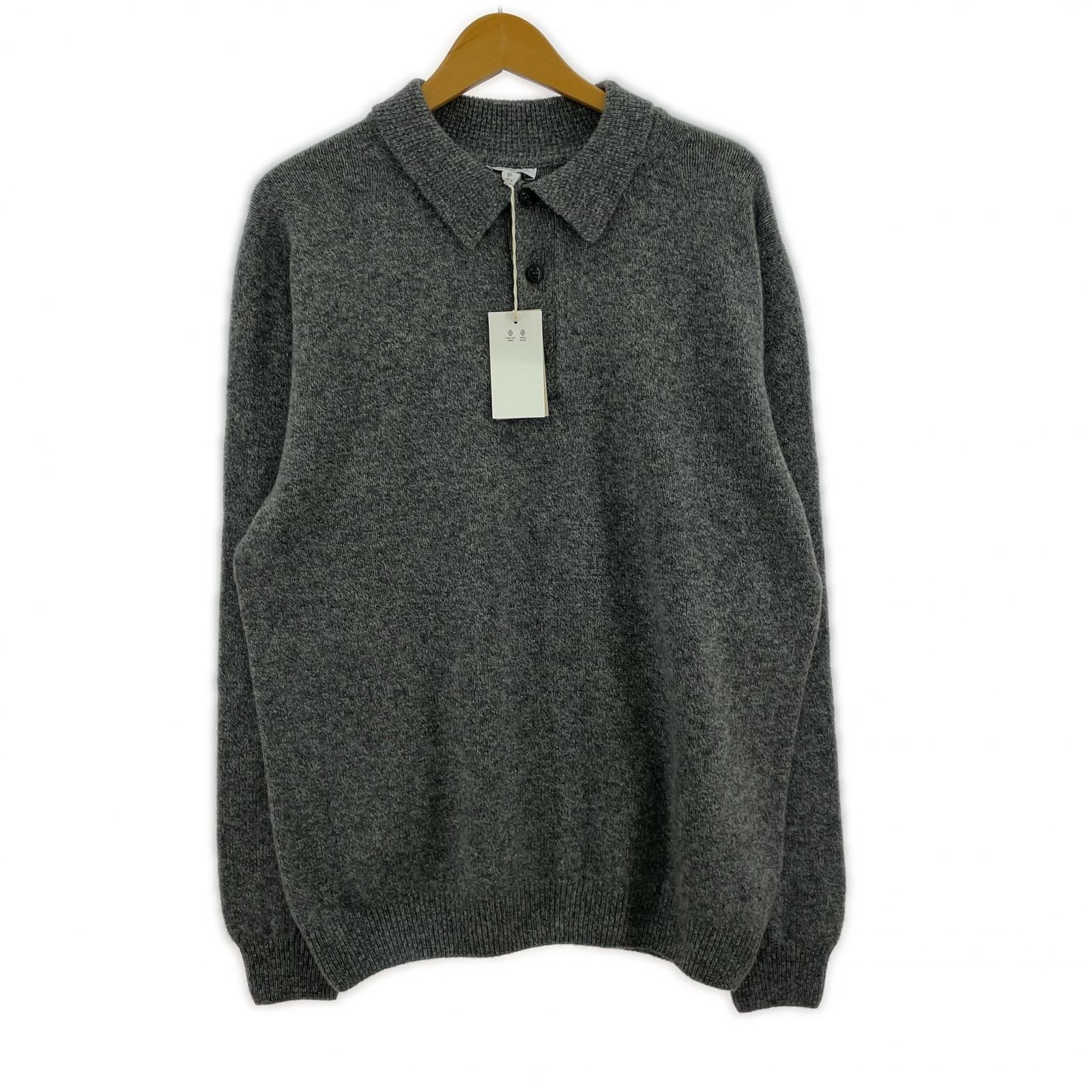 ニット ニットポロシャツ グレー(XL) グレー