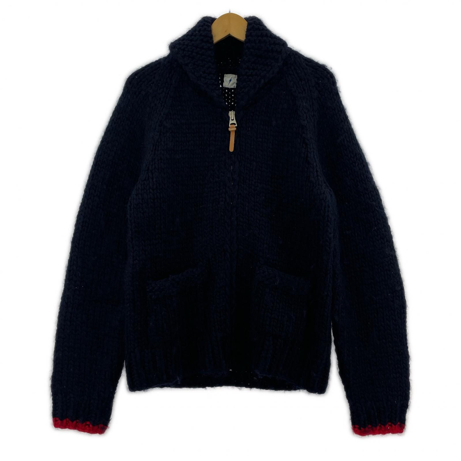 ニット ×LIGHT BOLT ジップアップ ニット ネイビー (M) M ネイビー