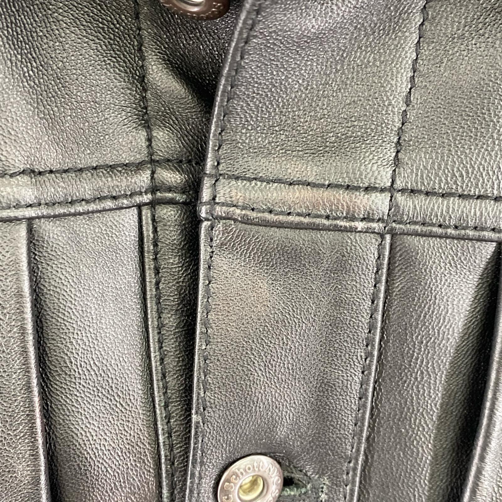レザージャケット schott SHEEP LEATHER 1st TRACKER JACKET 782-3950128 黒 (S) S ブラック