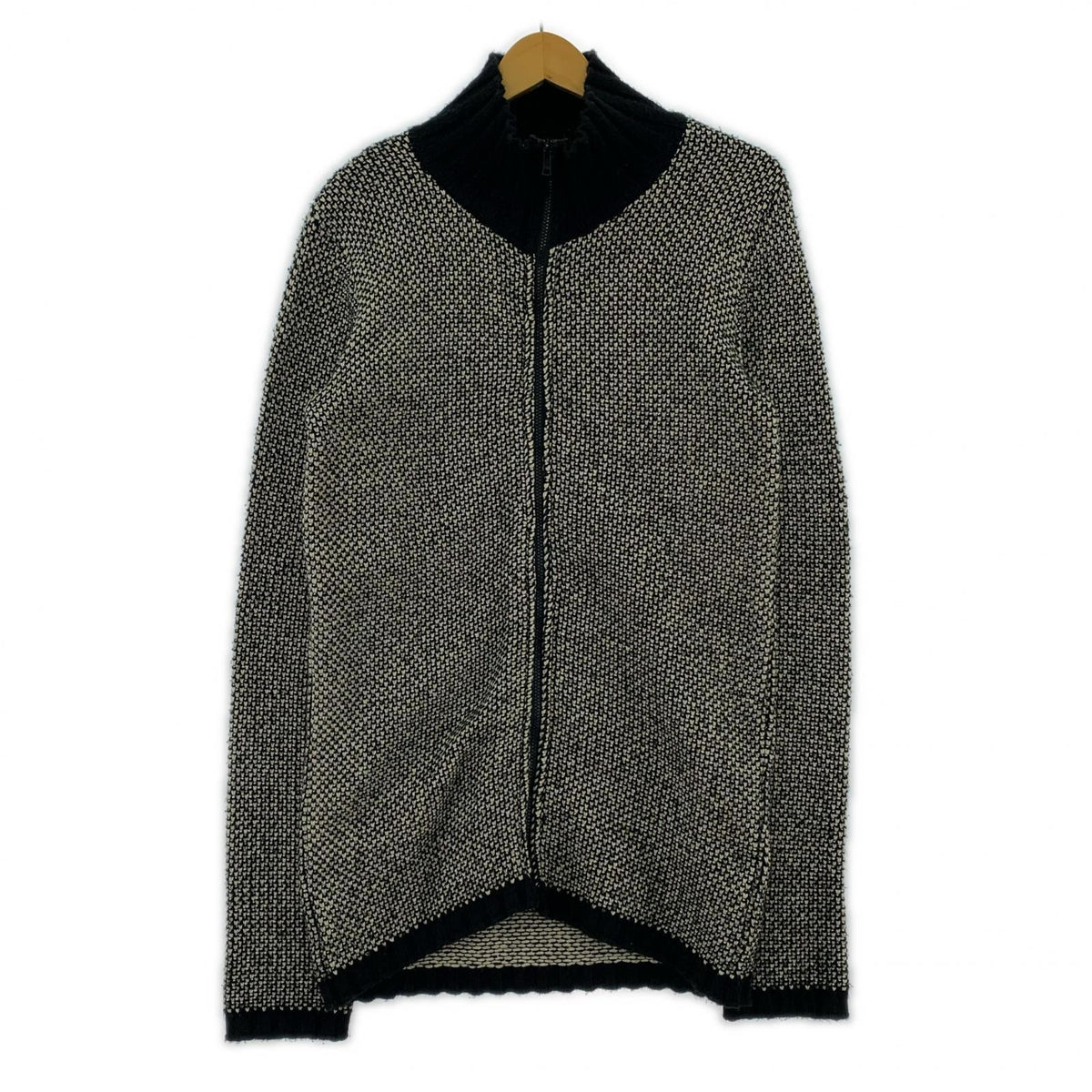 ニット full zip knit/BLK/XL ブラック