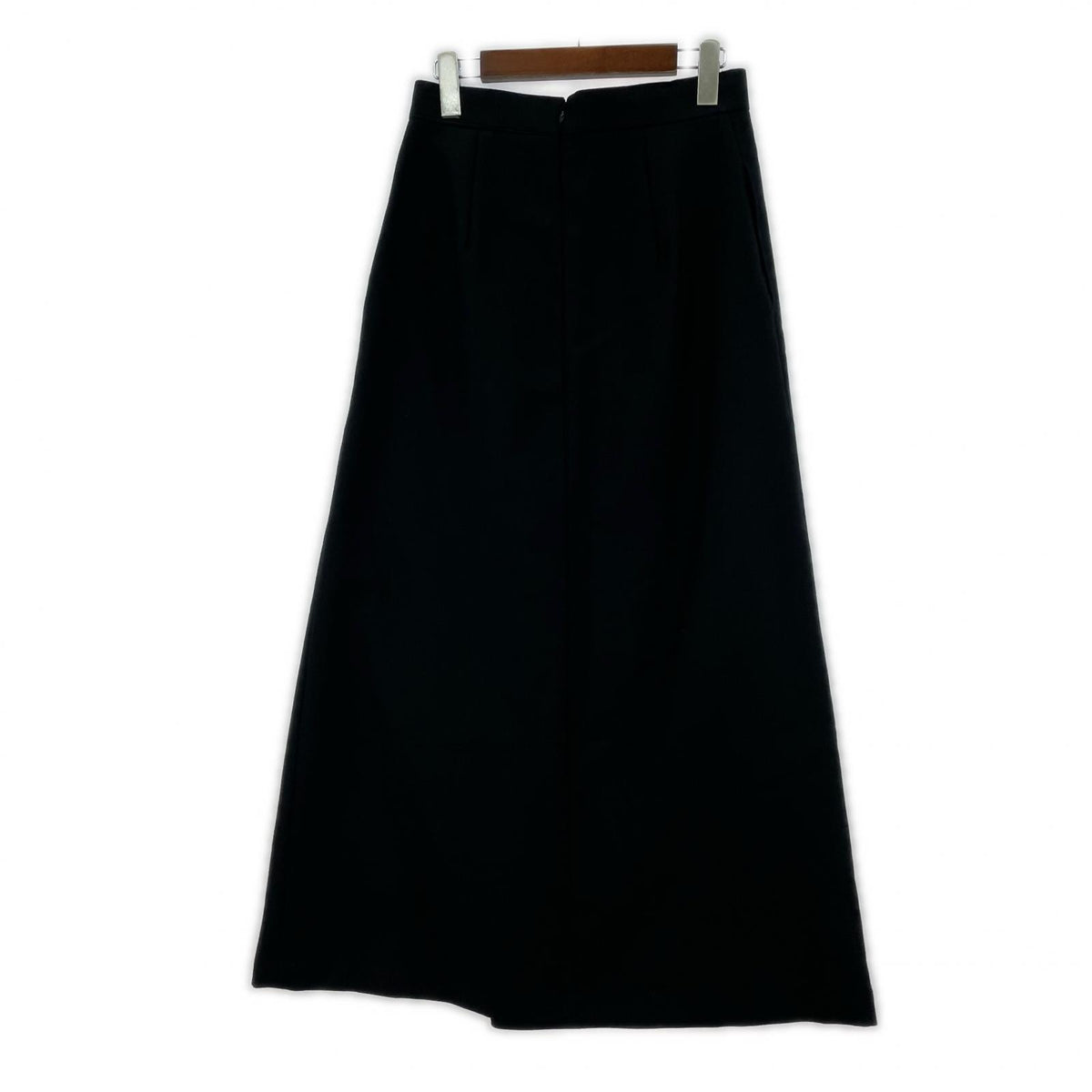ロングスカート ロゴスリット入 黒 36