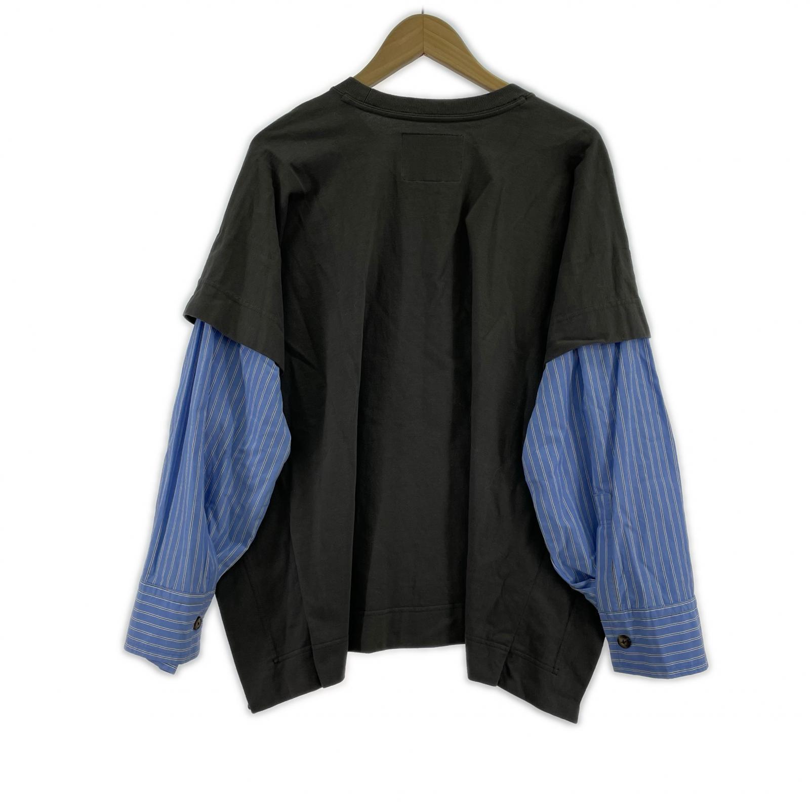 長袖Ｔシャツ 袖切り替え グレー M グレー
