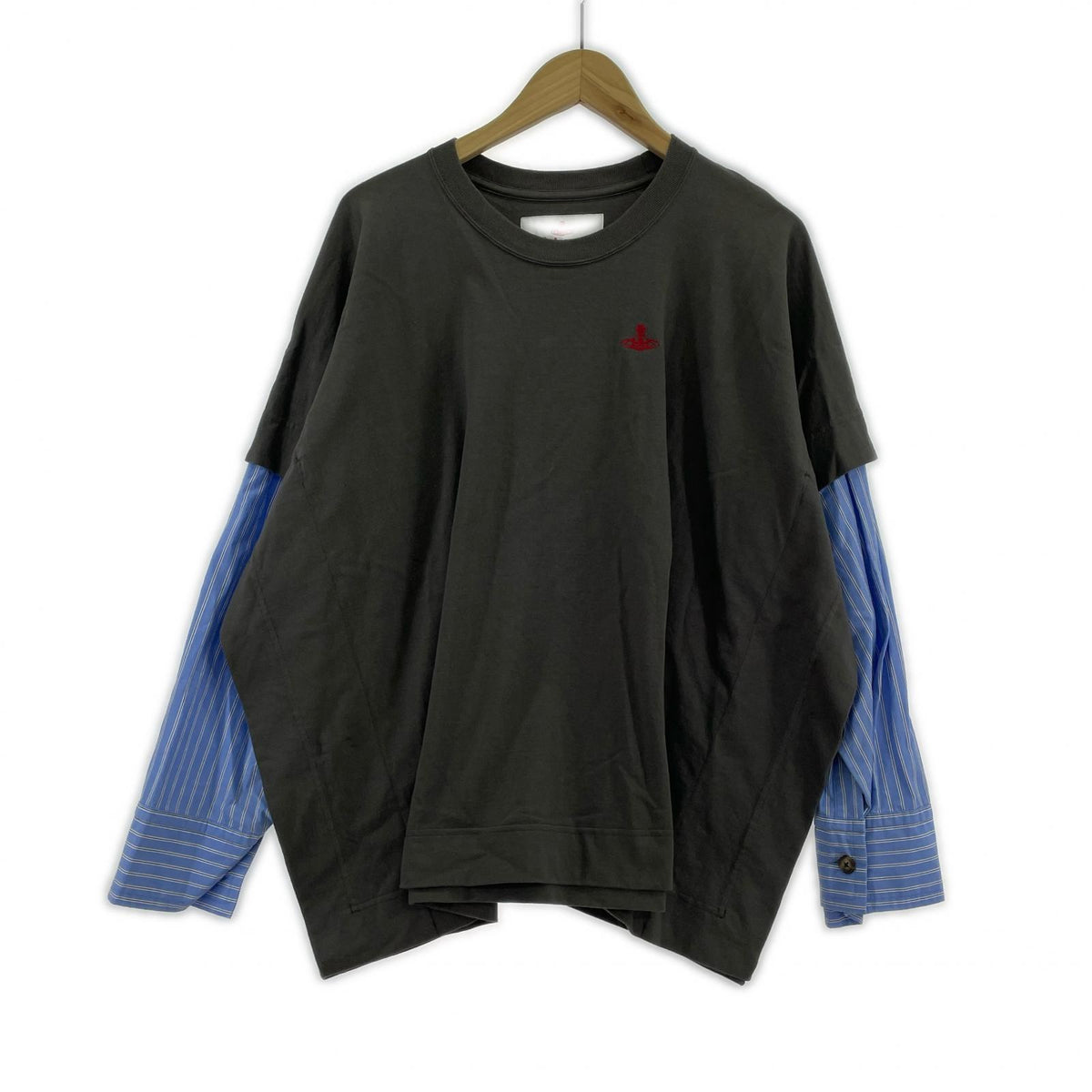 長袖Ｔシャツ 袖切り替え グレー M グレー