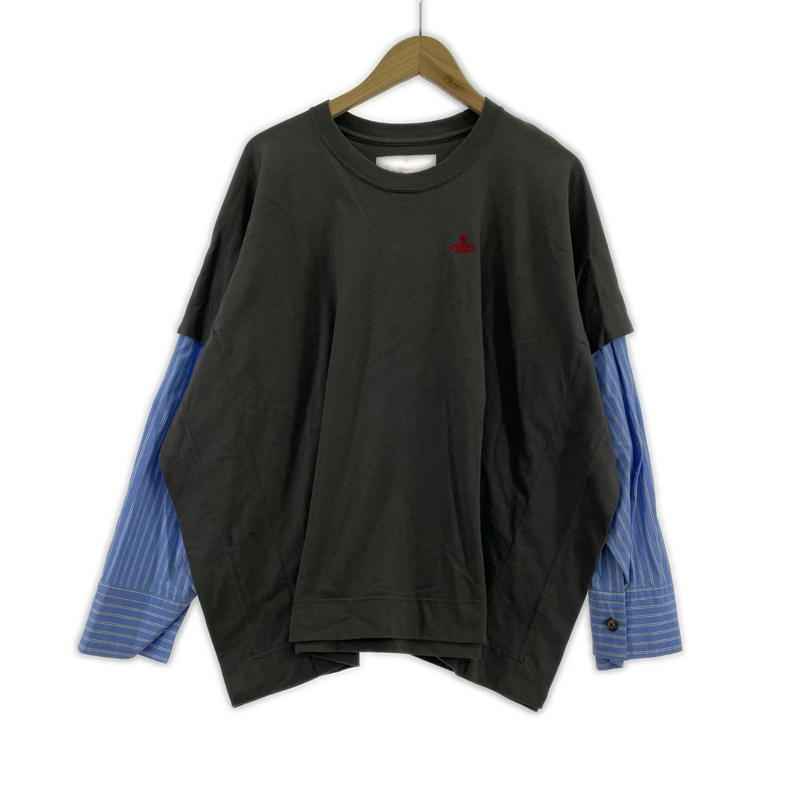 長袖Ｔシャツ 袖切り替え グレー M グレー