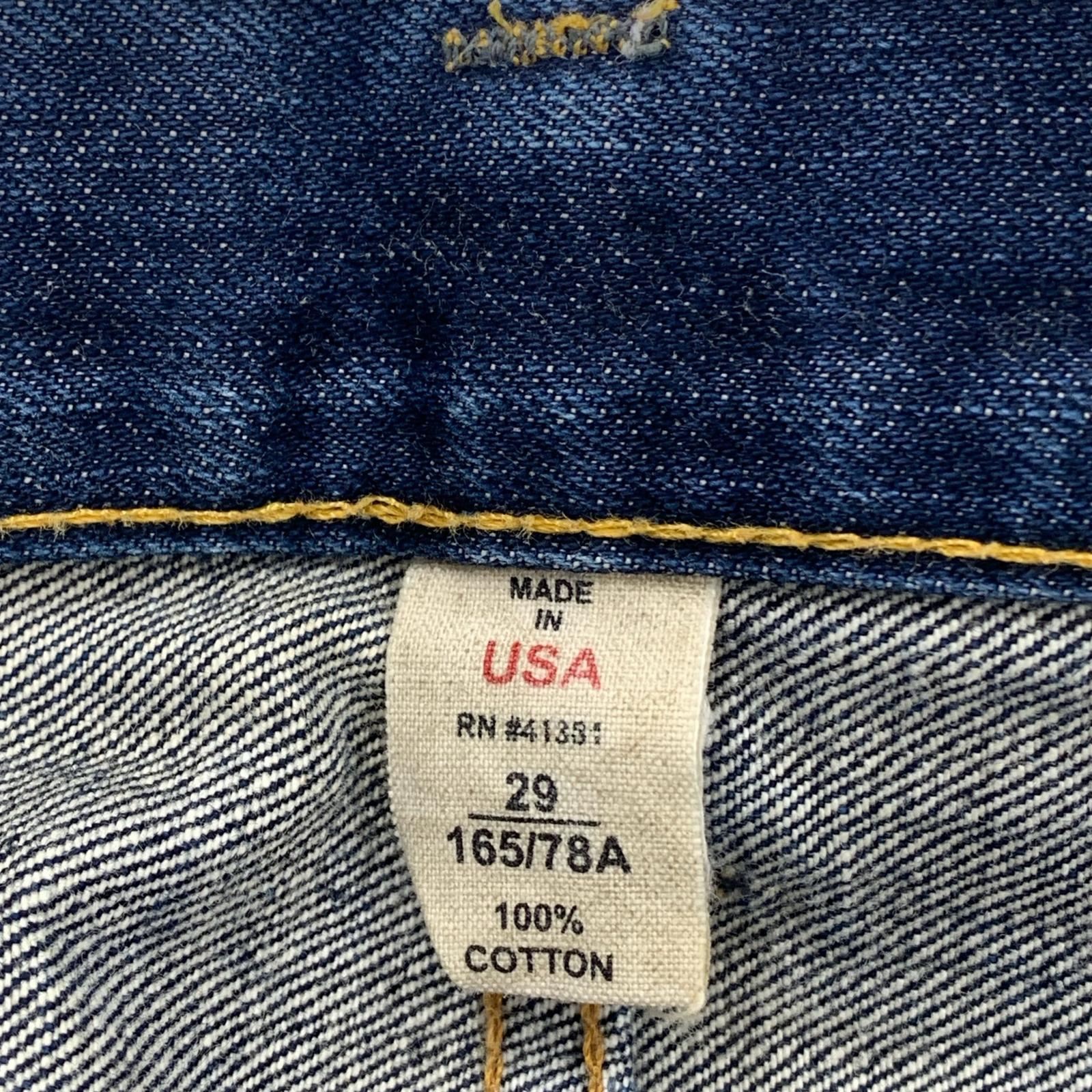 デニムパンツ 赤耳セルビッジ スリムフィットデニム W31 29 ネイビー
