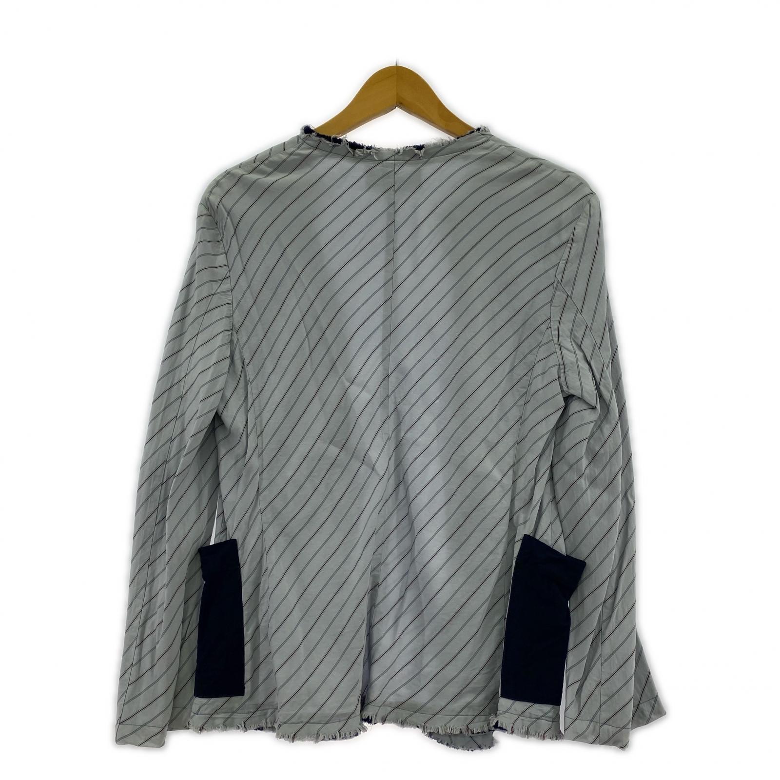 ジャケット 00年 カットオフ ストライプ 青 (M) M ブルー