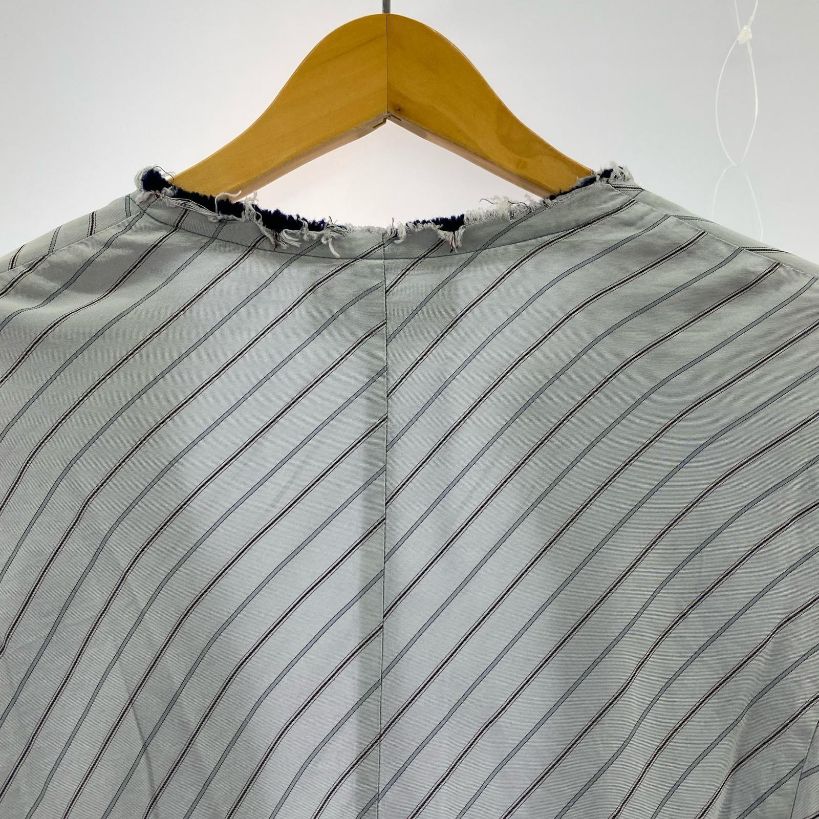 ジャケット 00年 カットオフ ストライプ 青 (M) M ブルー