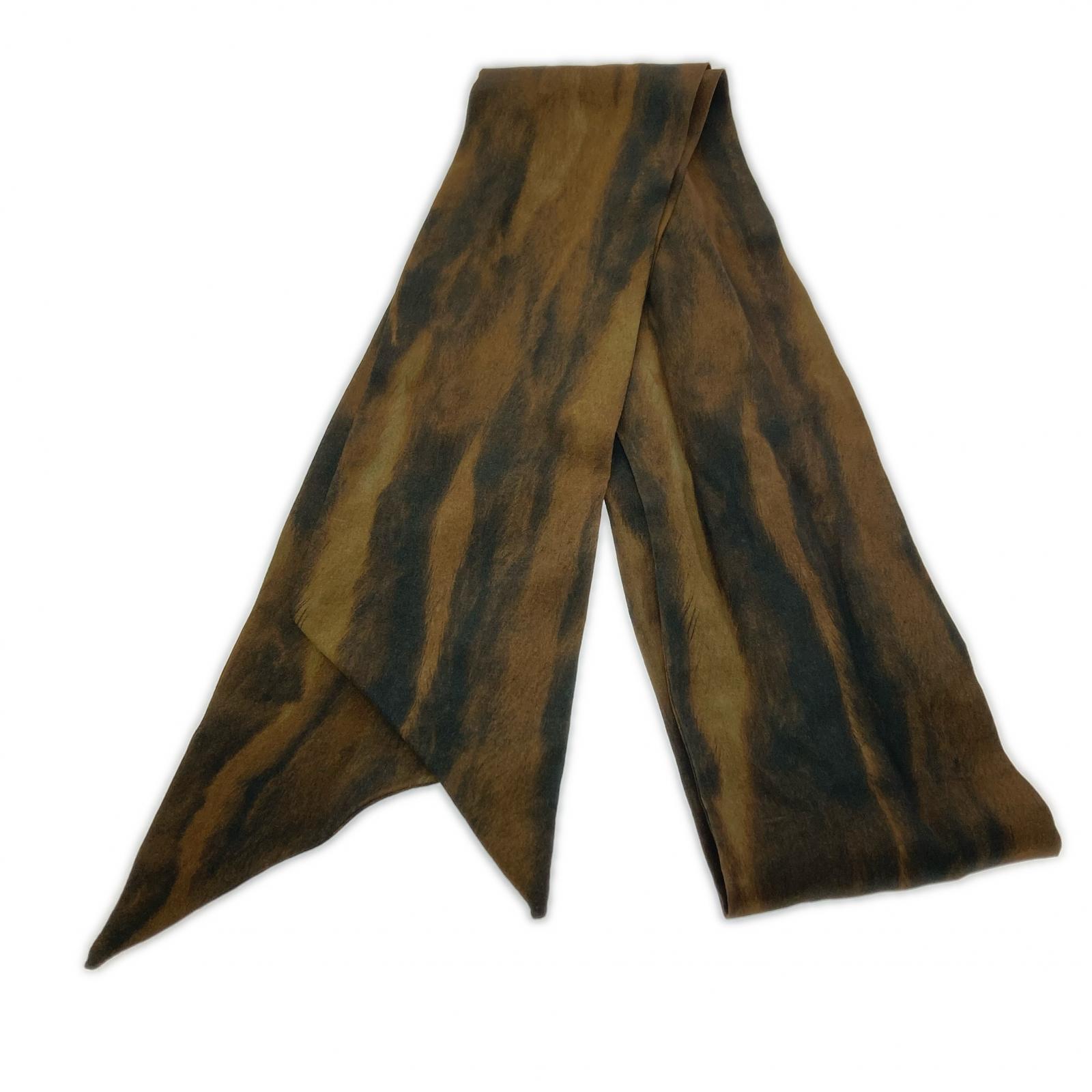 その他アクセサリー 21AW FUR PRINT SILK SCARF ブラウン