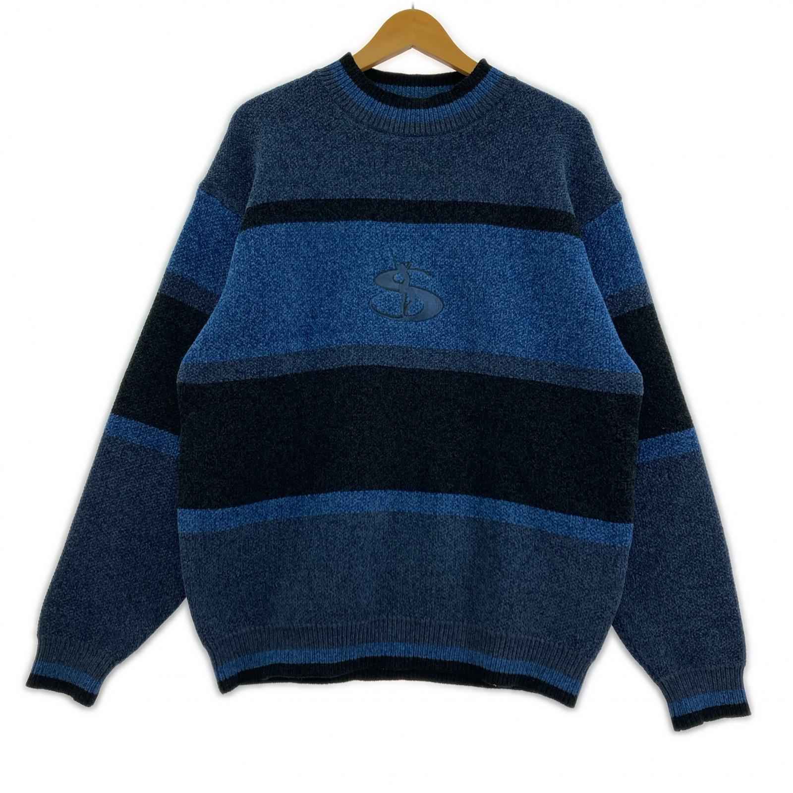 ニット yardsale ｾﾝﾀｰﾛｺﾞ ﾎﾞｰﾀﾞｰﾆｯﾄ M M
