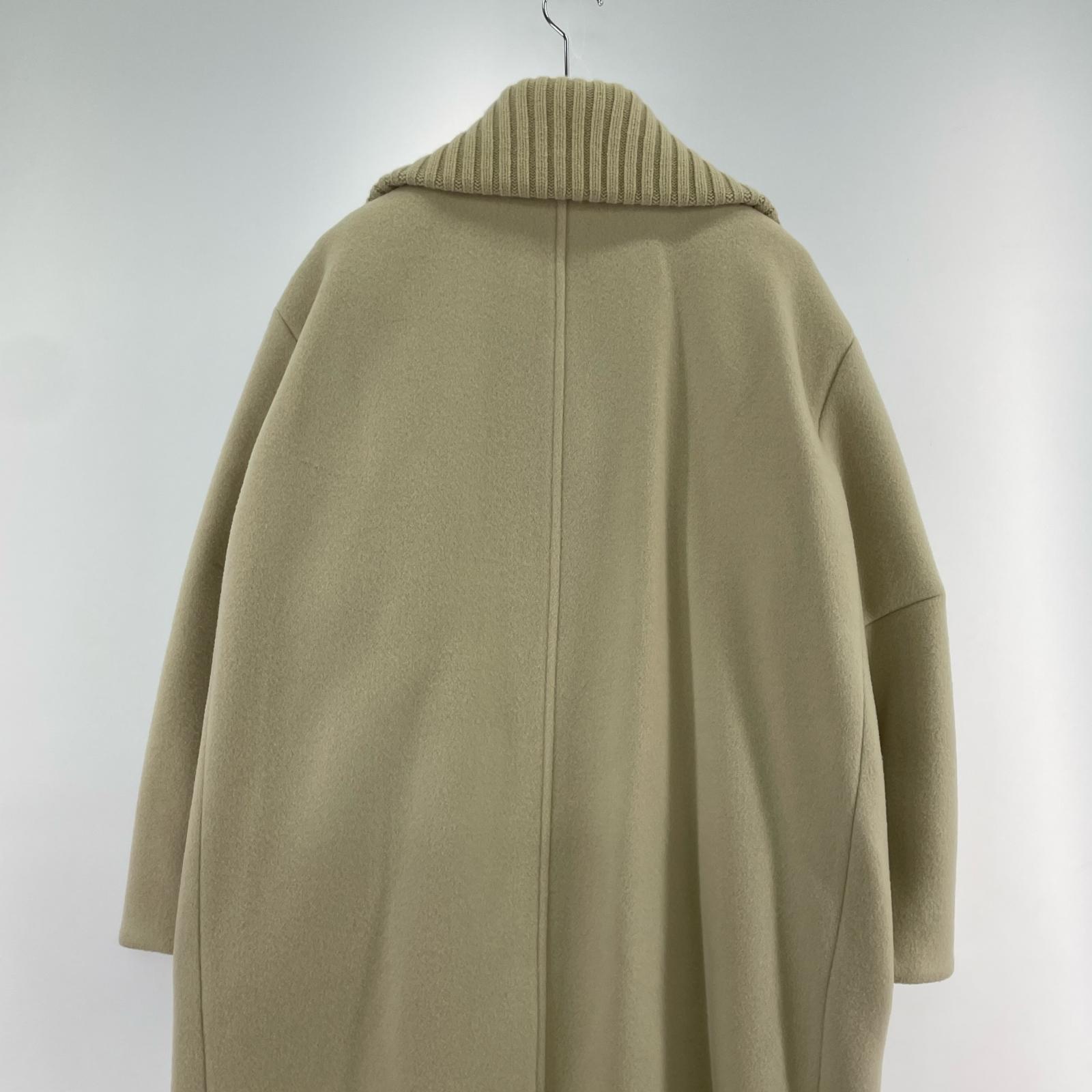 ジャケット 23AW RIB COLLAR WOOL LONG COAT 1 ベージュ