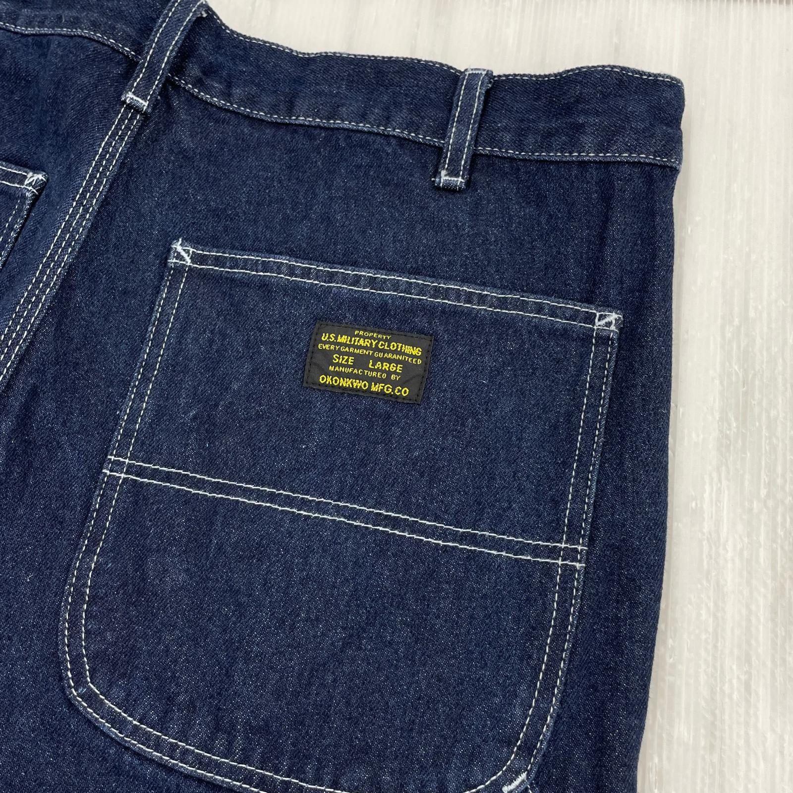 デニムパンツ OKONKWO デニムワークパンツ 36 IDG L ブルー