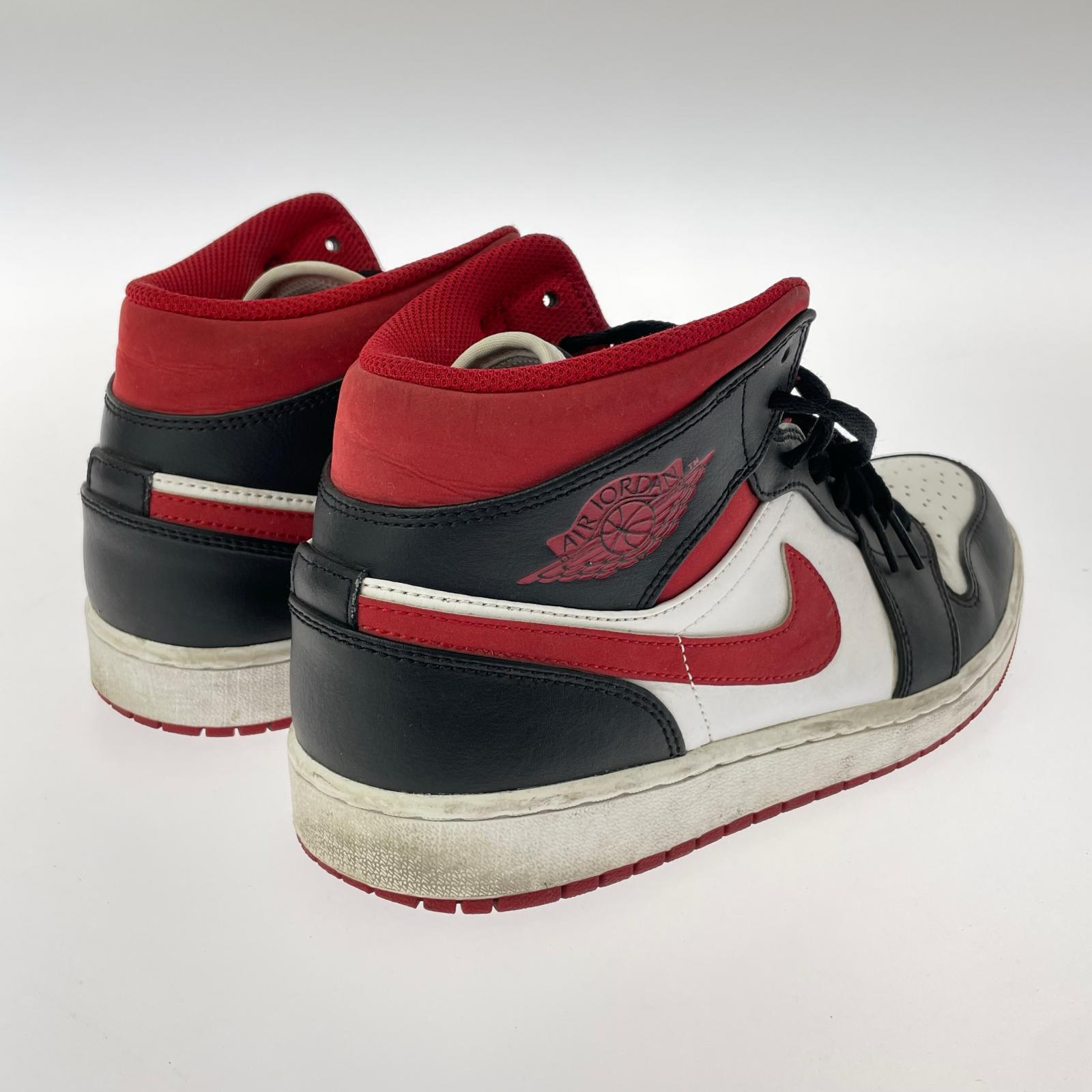 スニーカー Nike Air Jordan 1 Mid "White/Gym Red Black" 28cm (US10 UK9 1/2 EU46) ブラック