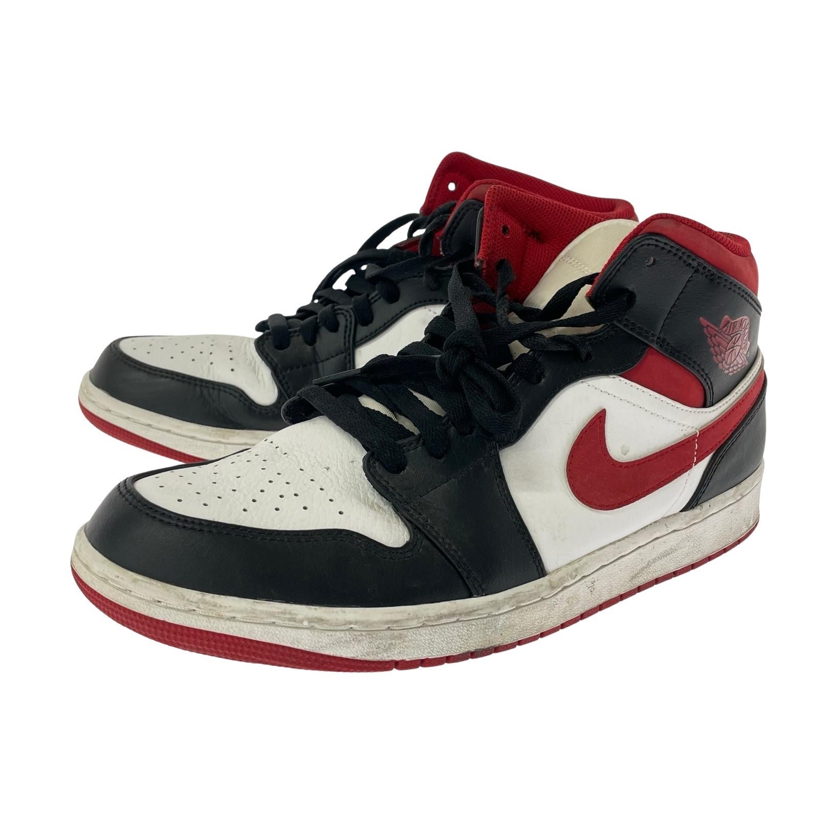 スニーカー Nike Air Jordan 1 Mid "White/Gym Red Black" 28cm (US10 UK9 1/2 EU46) ブラック