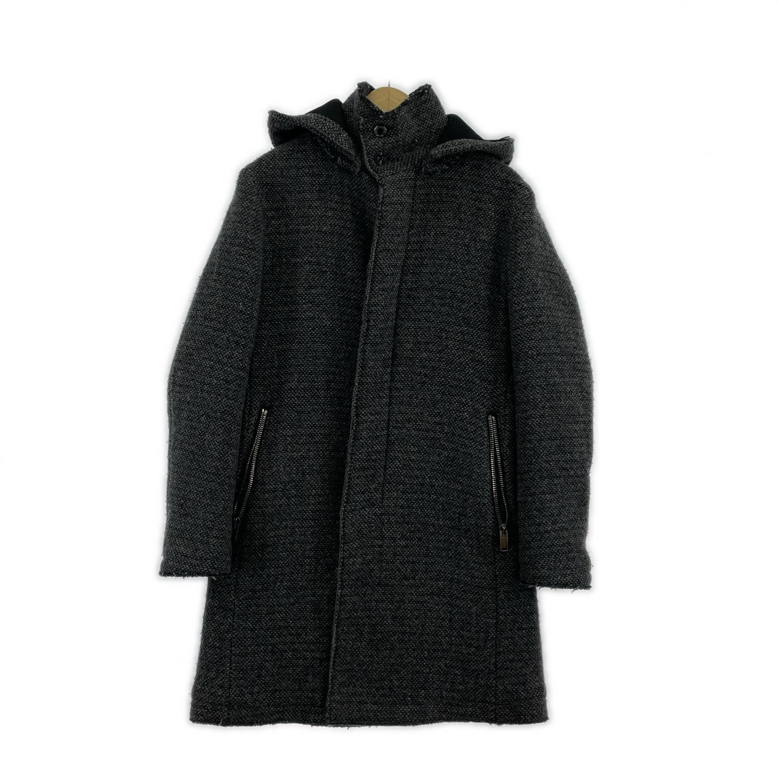 ジャケット HOODED FLY FRONT COAT ネイビー （2） 2 グレー