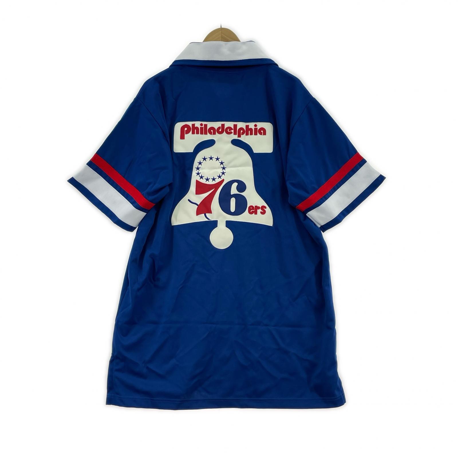 半袖シャツ NBA Philadelphia 76ers ベースボールシャツ 青 50 50 ブルー