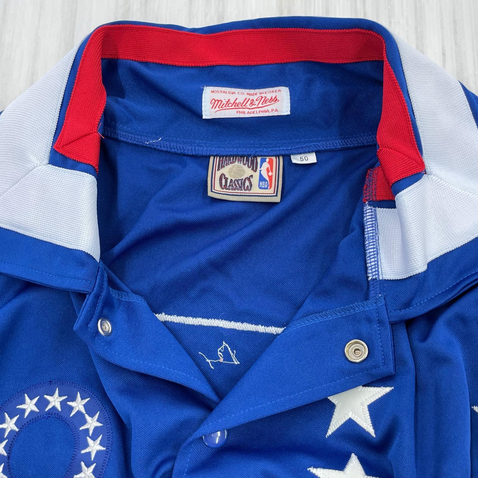 半袖シャツ NBA Philadelphia 76ers ベースボールシャツ 青 50 50 ブルー