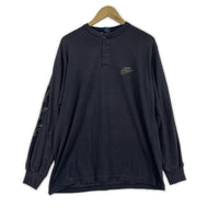 長袖Ｔシャツ 紺タグ アームロゴ ヘンリーネック 黒 （L） L ブラック