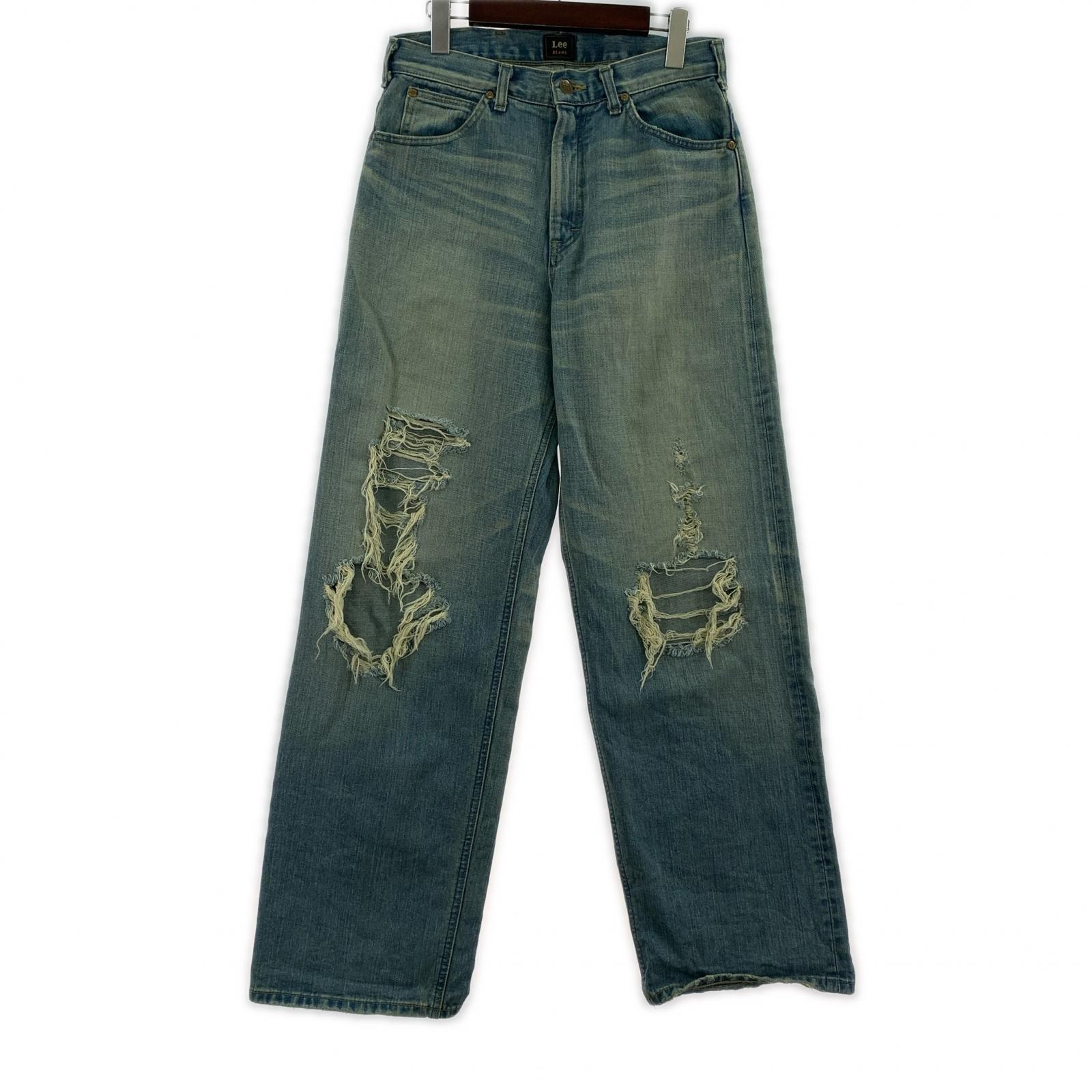 デニムパンツ ×BEAMS 101 Clush Light Usedバギーパンツ 30 ブルー