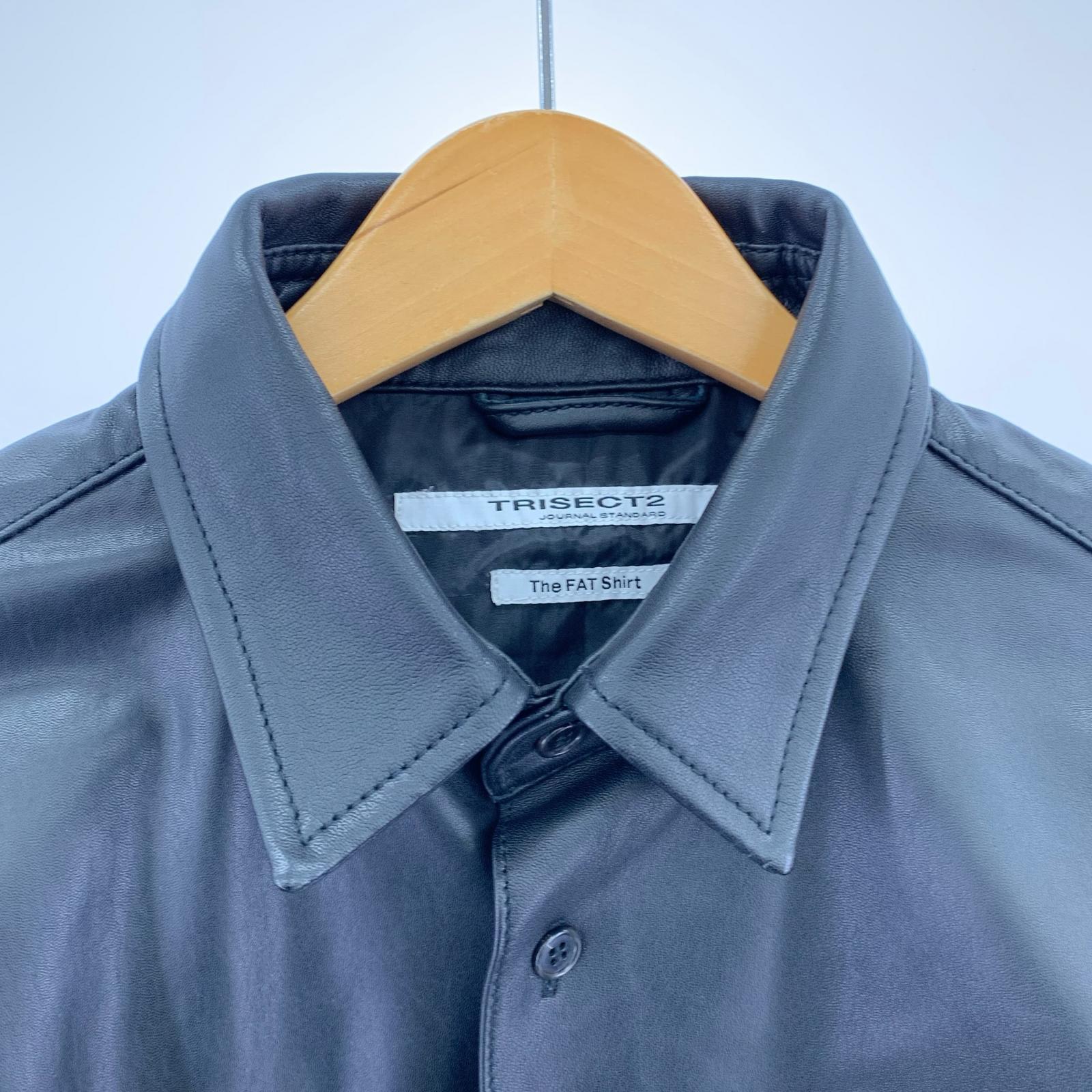 長袖シャツ Journal Standard TRISECT シープスキン レザーシャツ M ブラック M ブラック