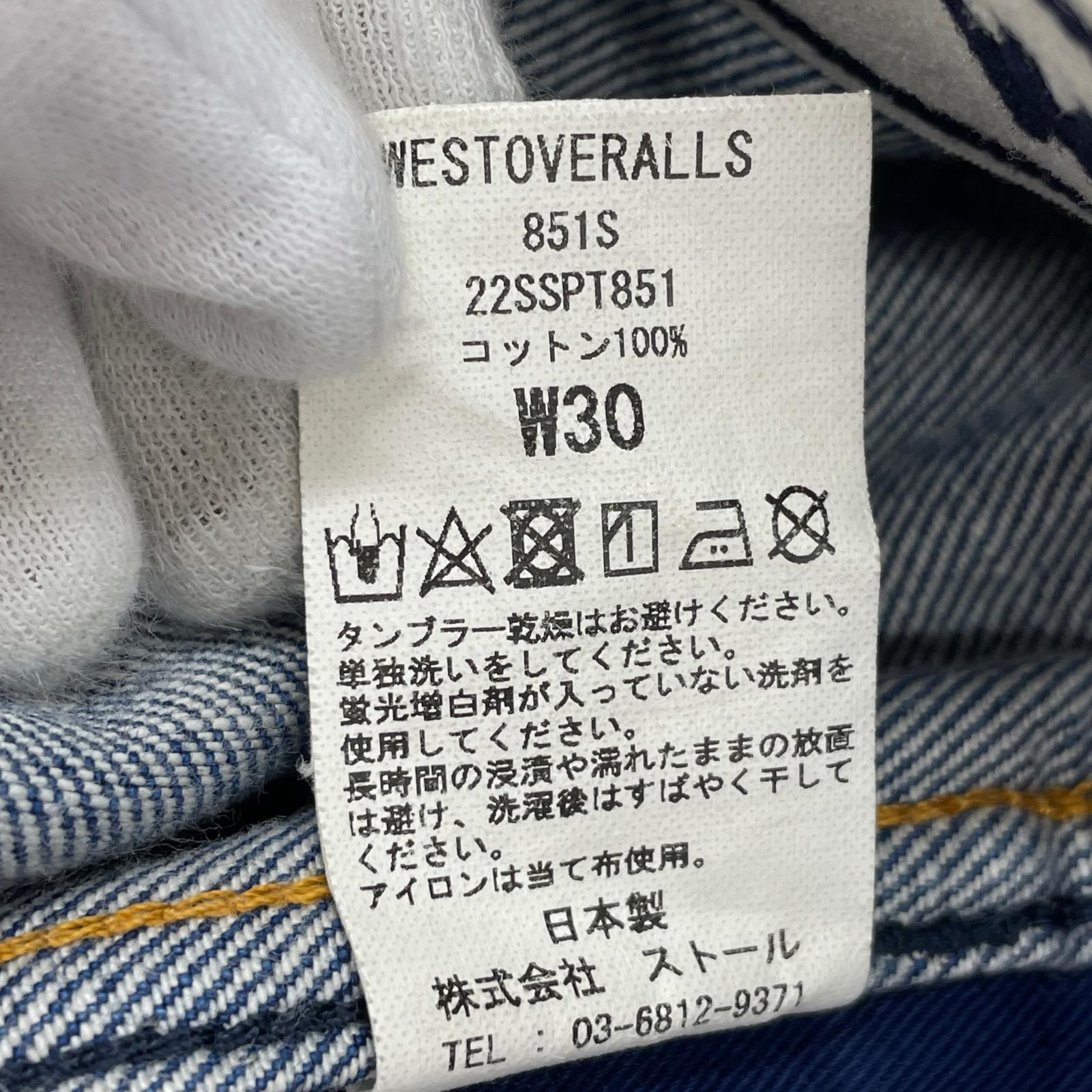 デニムパンツ WESTOVERALLS 30 ブルー