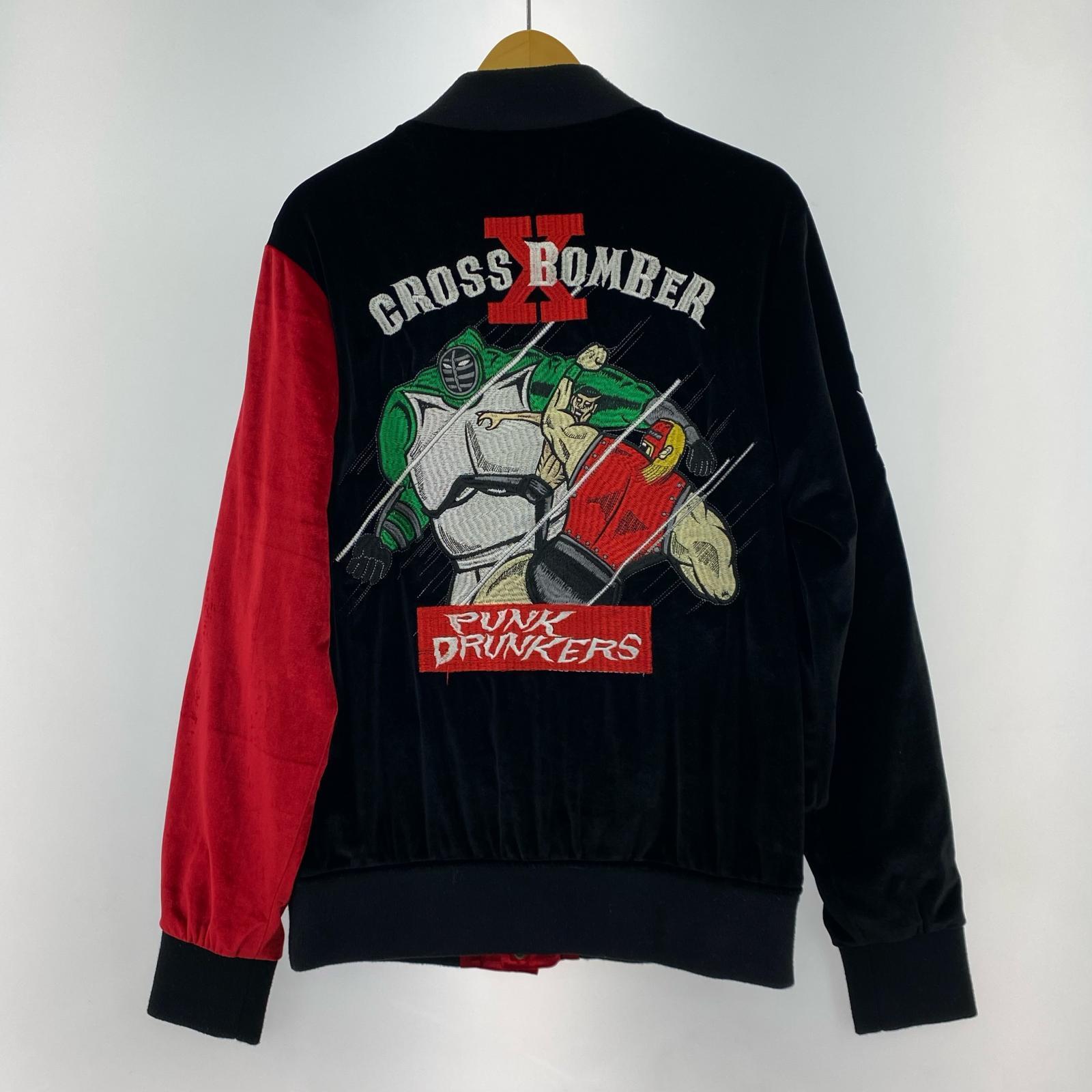 ジャケット PUNK DRUNKERS キン肉マン CROSS BOMBER スタジャン M M ブラック
