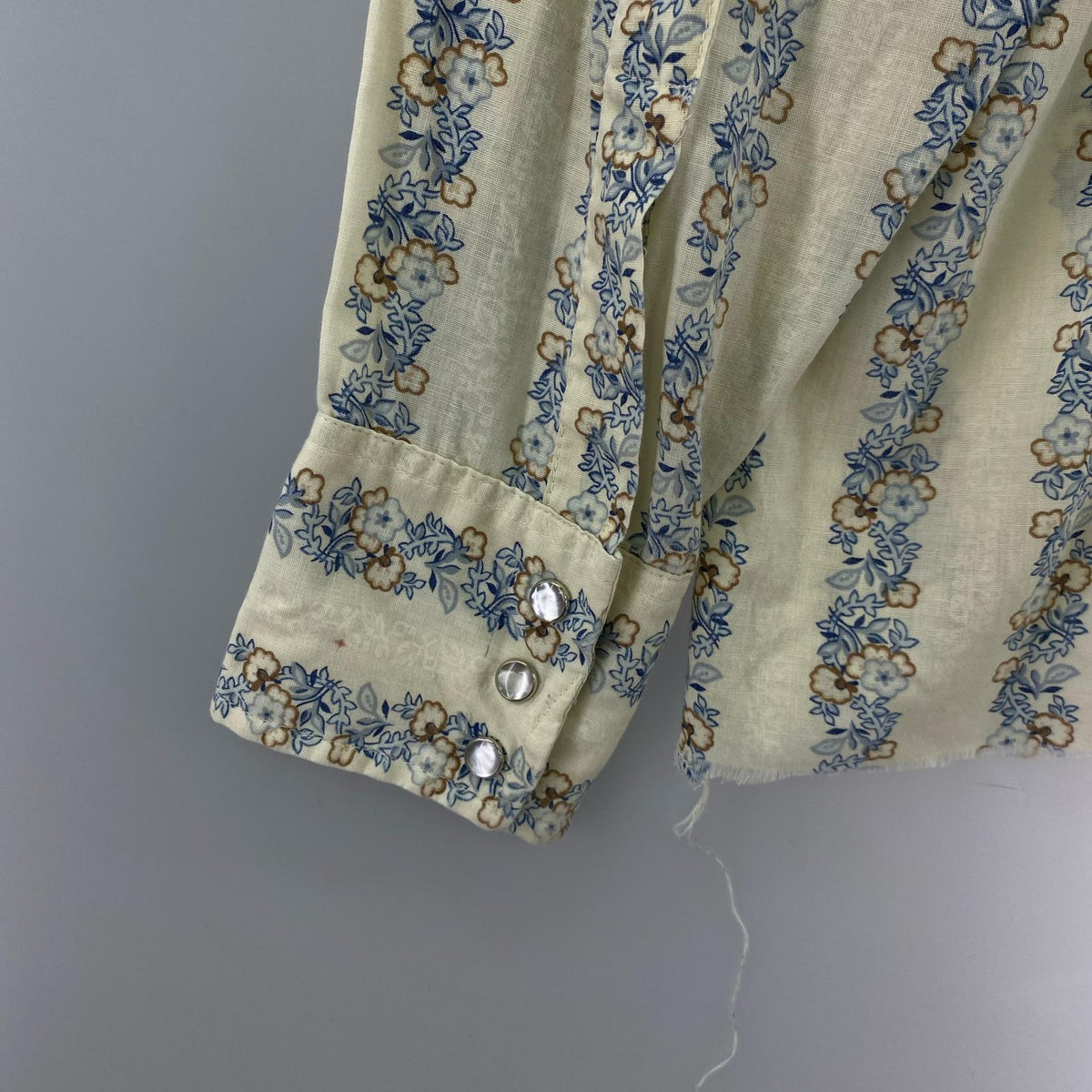 長袖シャツ 70s 花柄ｽﾄﾗｲﾌﾟ ｳｴｽﾀﾝｼｬﾂ
