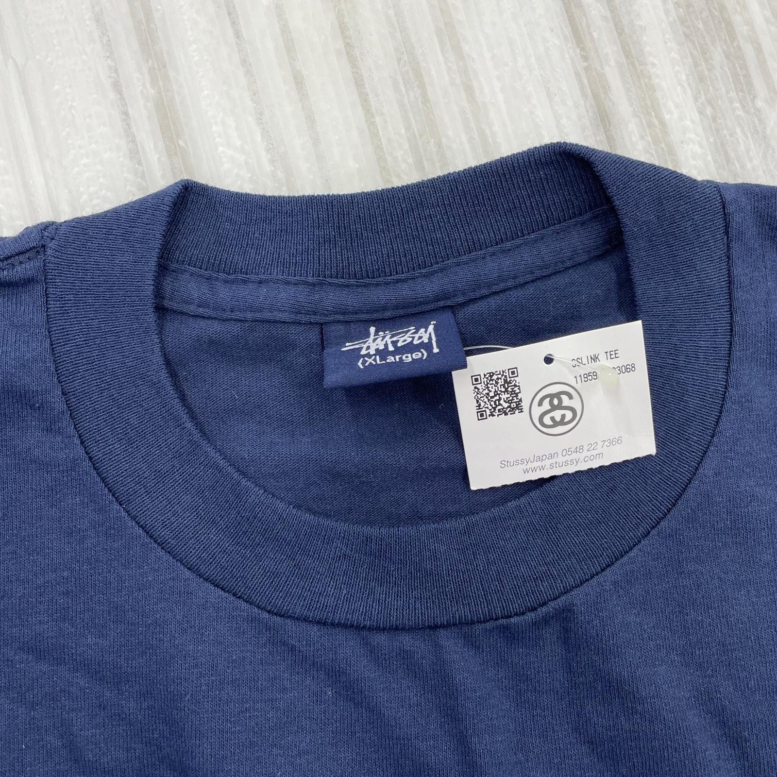 その他トップス STUSSY 紺タグ　SS LINK Tシャツ　ネイビー　XL