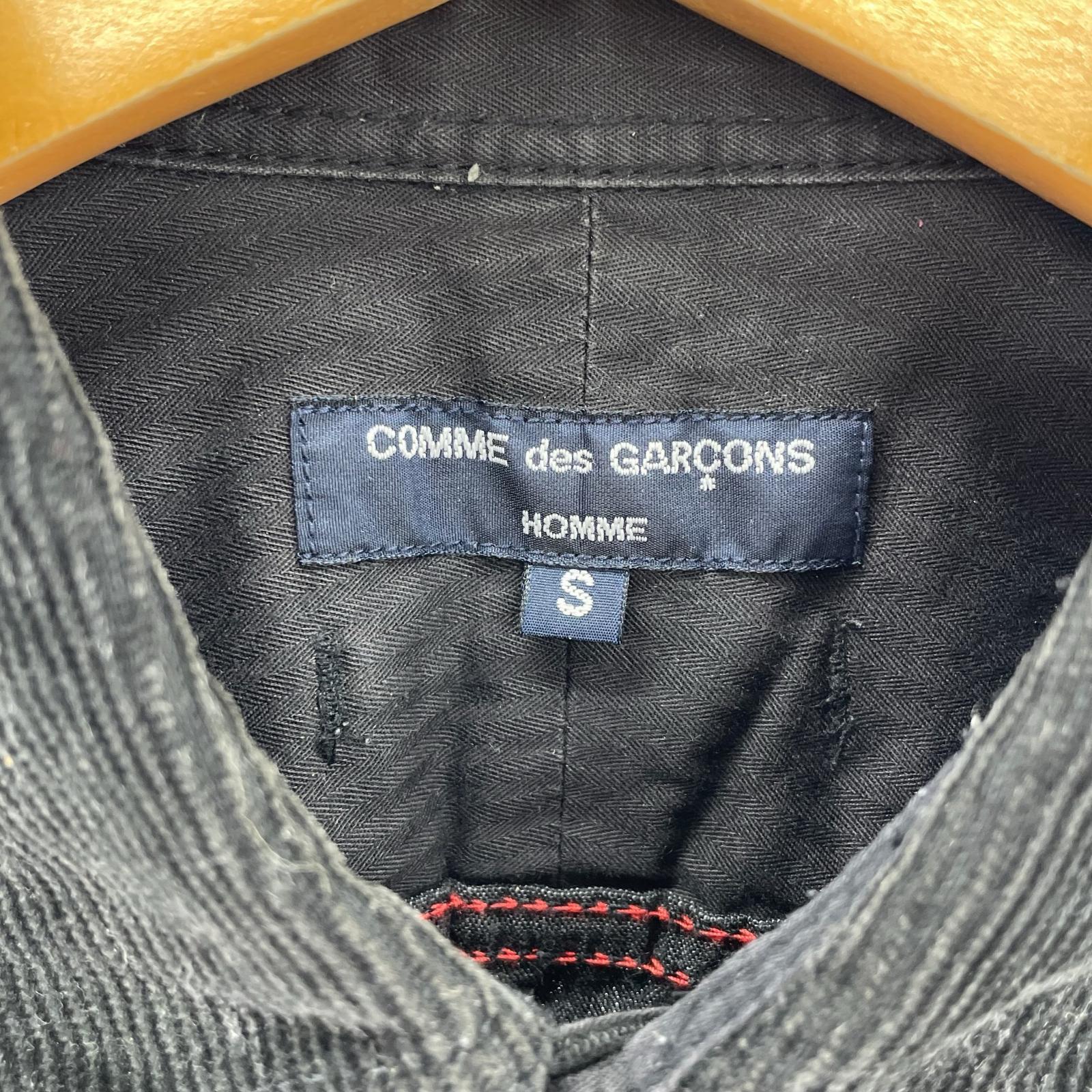 長袖シャツ COMME des GARCONS 襟コーデュロイ L/Sシャツ HL-B046 黒 (S) S ブラック
