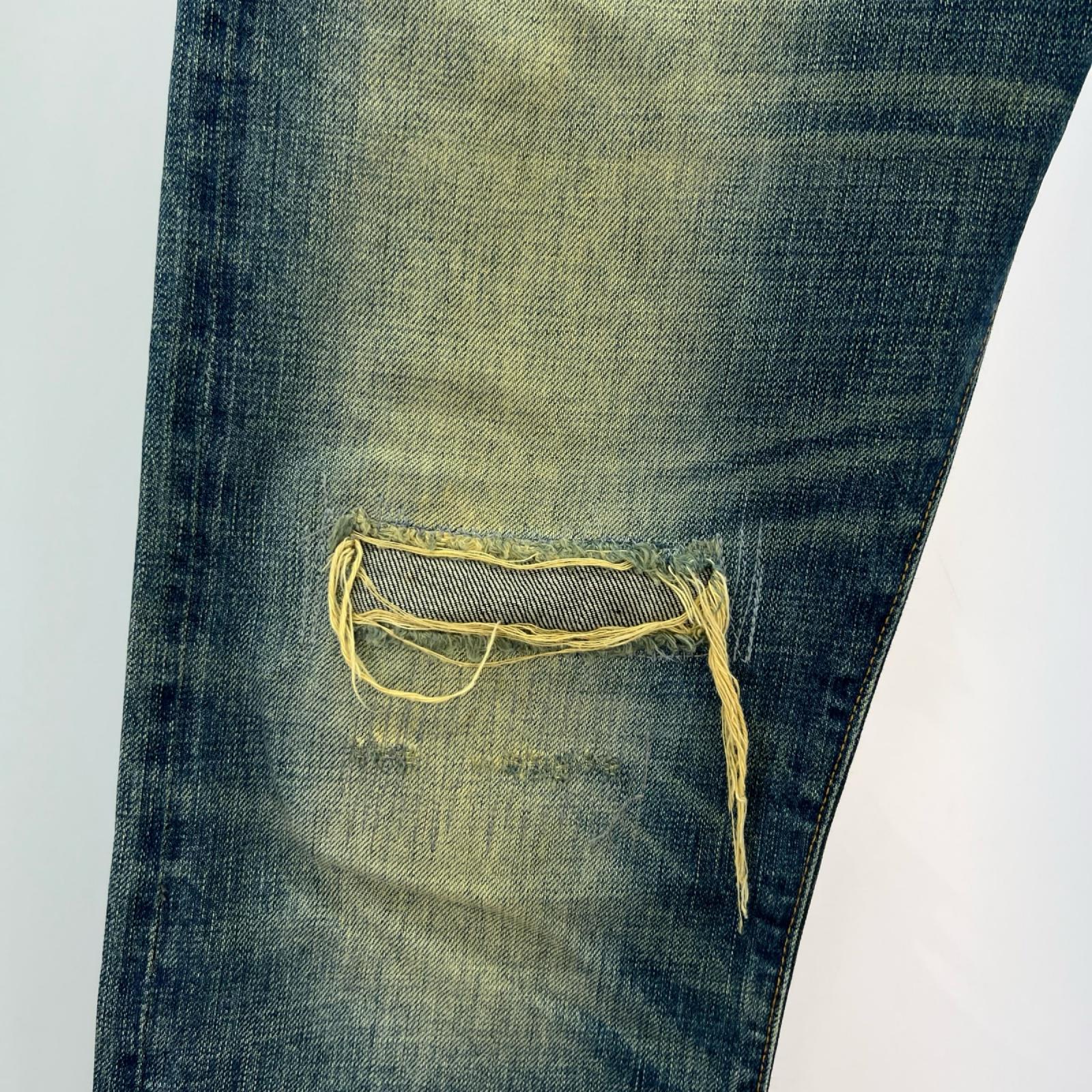 デニムパンツ Ron Herman DENIM ﾘﾍﾟｱ加工ﾃﾞﾆﾑﾊﾟﾝﾂ ブルー