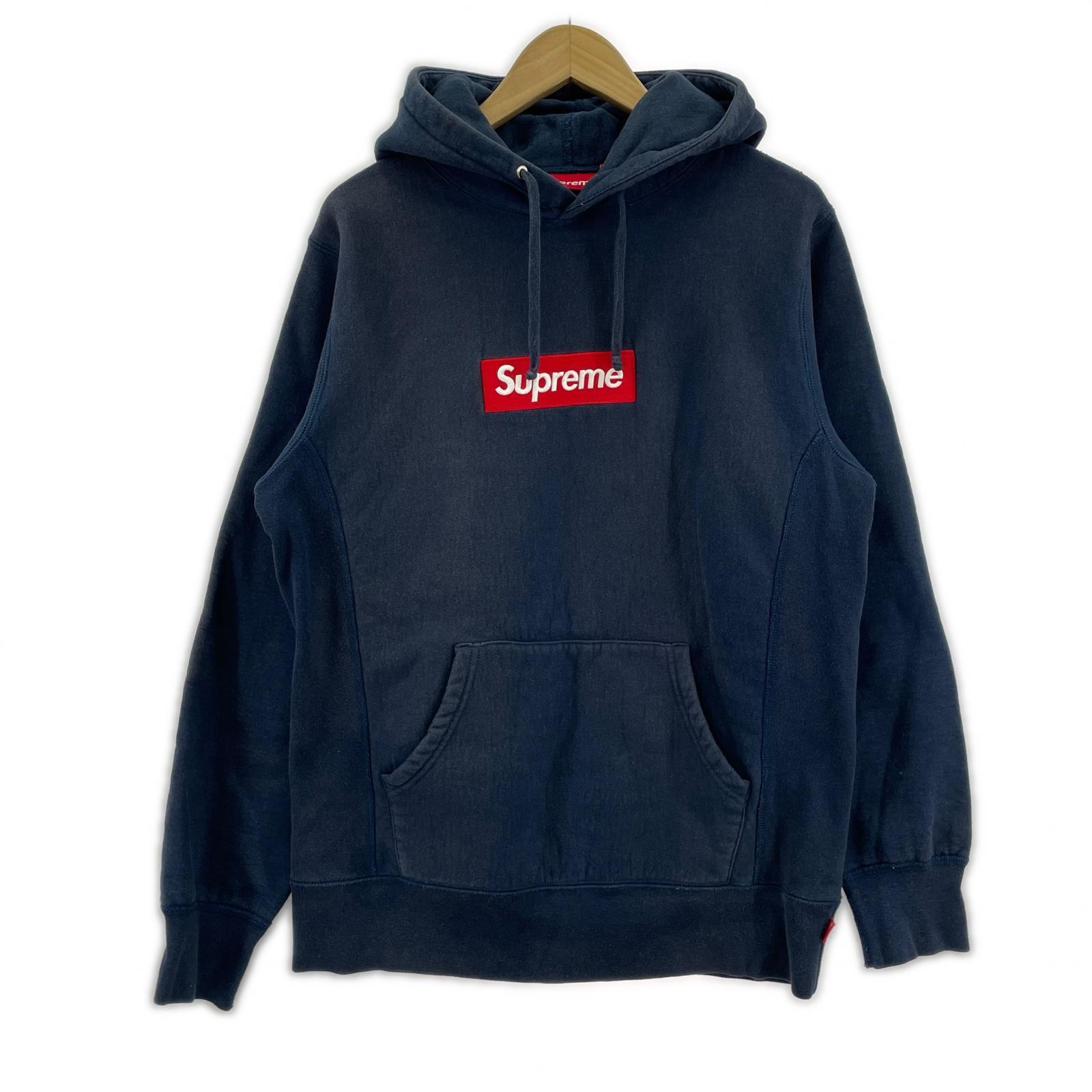 パーカー SUPREME ボックスロゴ　パーカー　16AW　ネイビー（M） M ネイビー