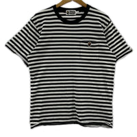 半袖Ｔシャツ A BATHING APE ワンポイントロゴボーダーTシャツ 黒 (M) M